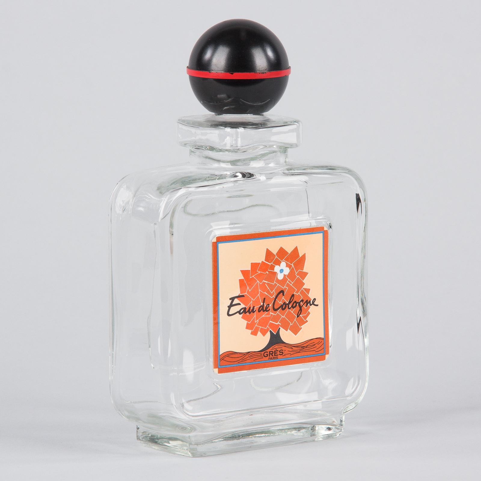 French Art Deco Cologne Perfume Bottle, 1930s In Good Condition In Austin, TX