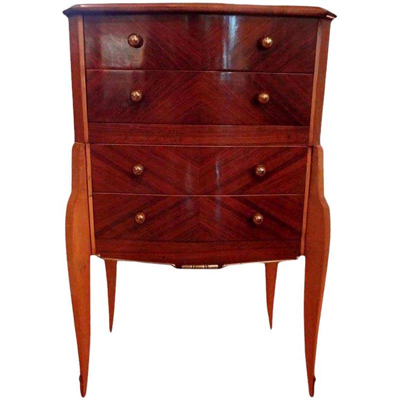 French Art Deco Commode or Chest with Bronze Hardware, After Jules Leleu