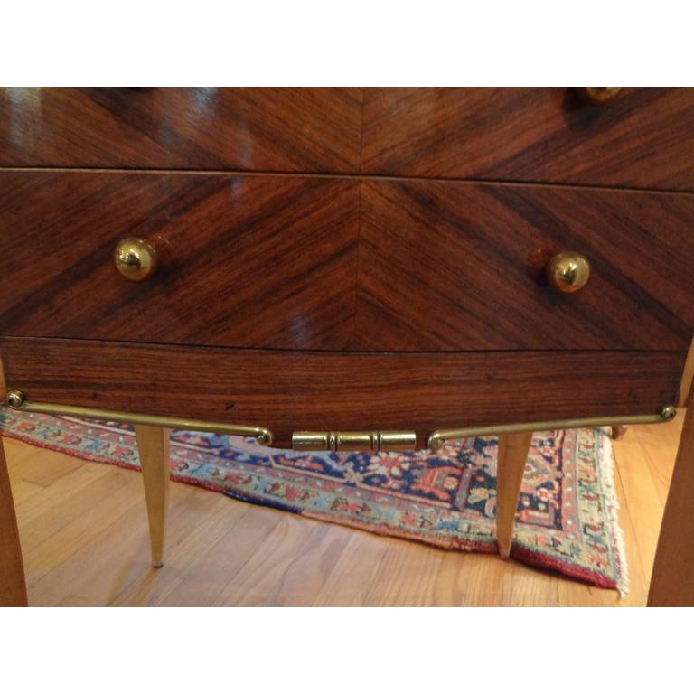 Mid-20th Century French Art Deco Commode or Chest with Bronze Hardware, After Jules Leleu