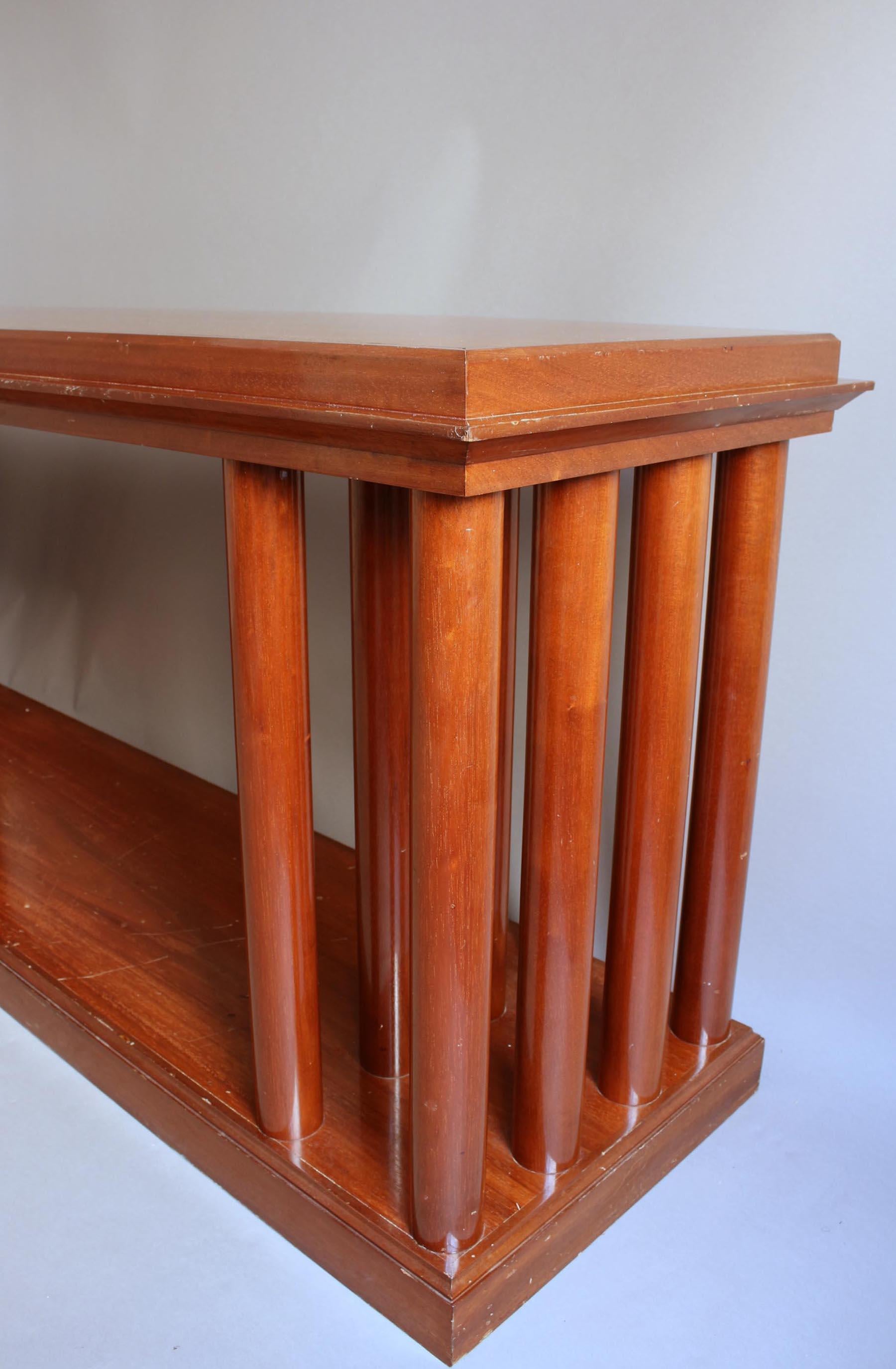 A Fine French Art Deco Mahogany Two Tier Console or Sofa Table For Sale 6
