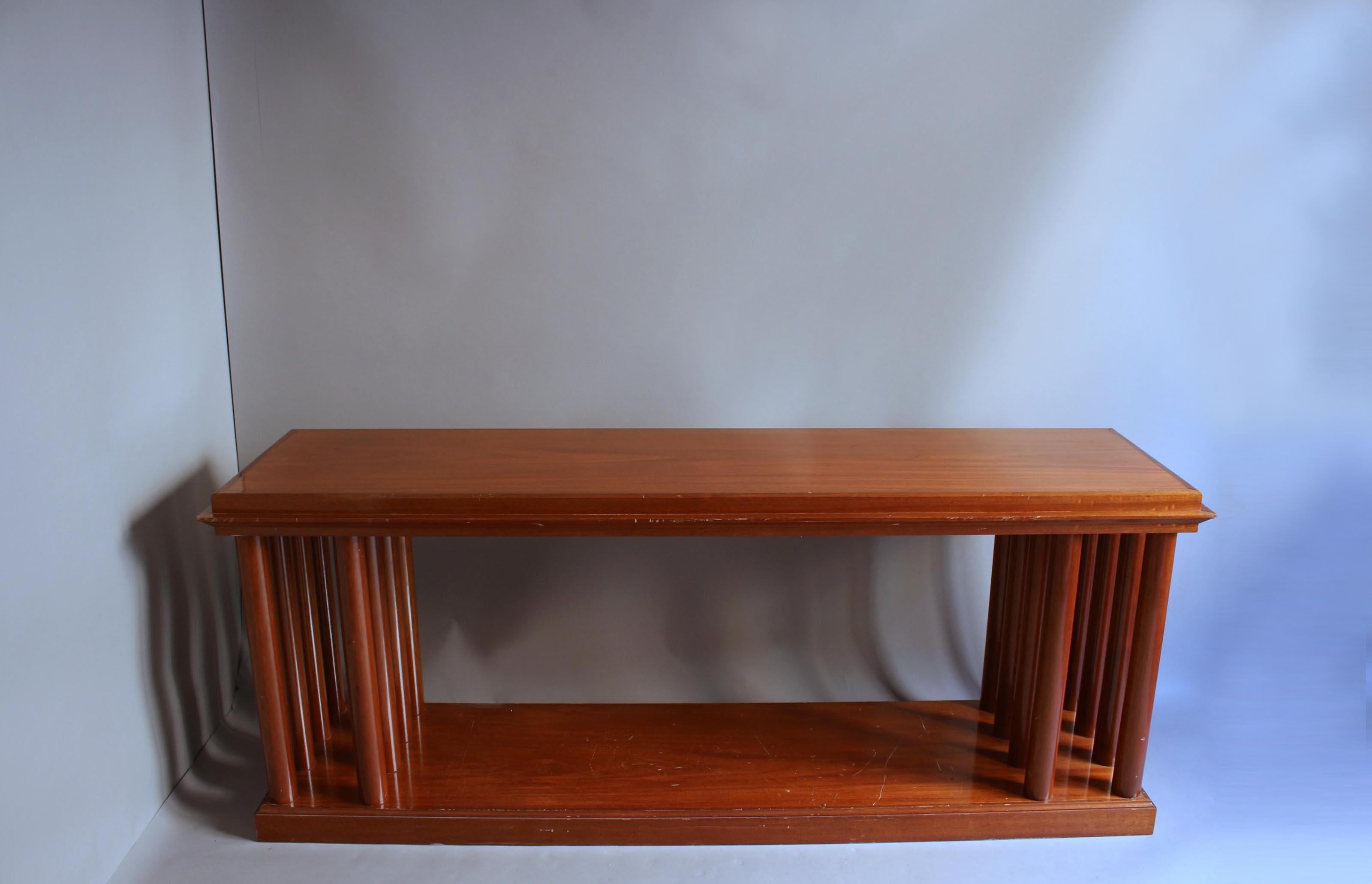 A Fine French Art Deco Mahogany Two Tier Console or Sofa Table In Good Condition For Sale In Long Island City, NY