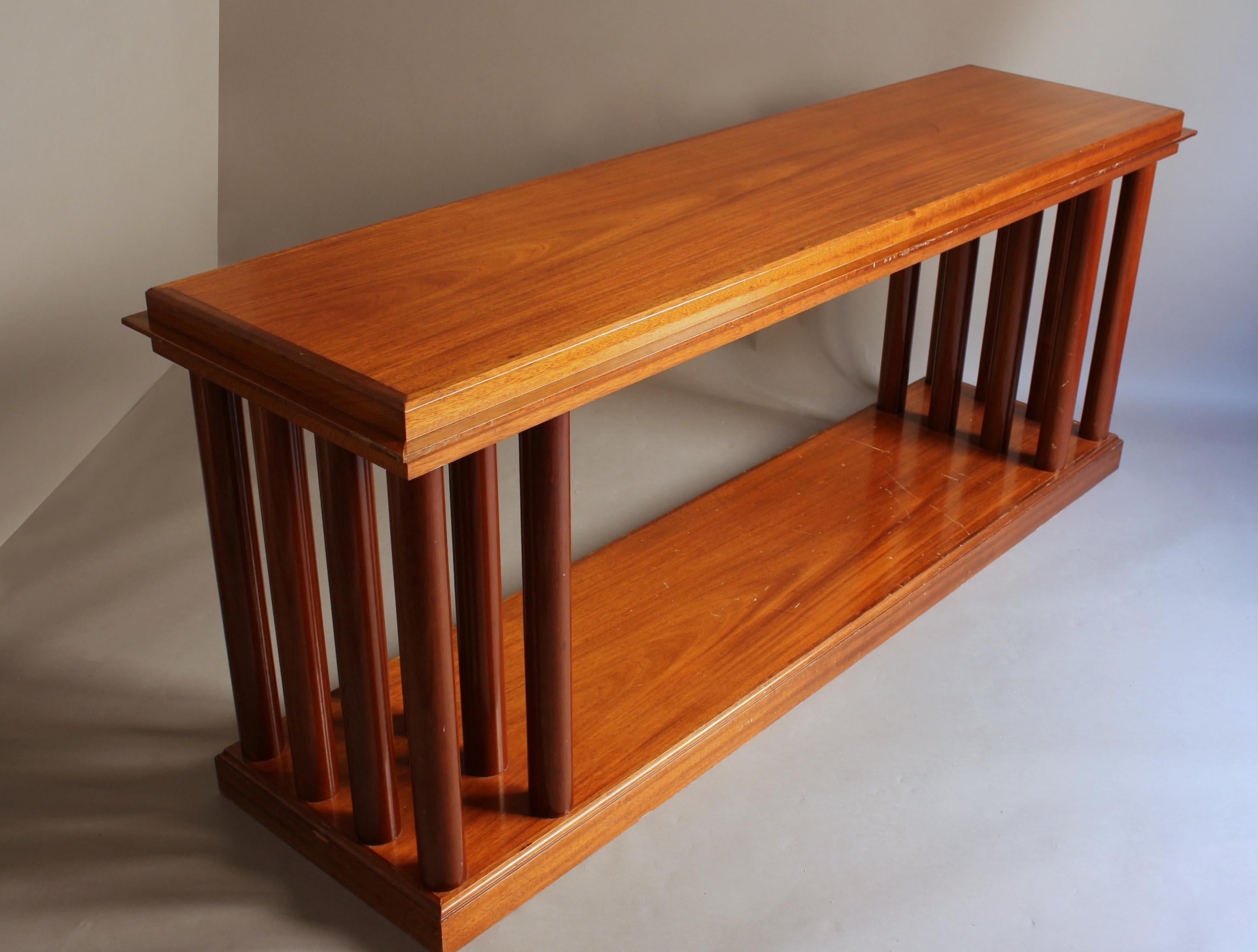 A Fine French Art Deco Mahogany Two Tier Console or Sofa Table For Sale 1