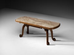 Französische Art-déco-Konsole oder Beistelltisch mit Steinplatte