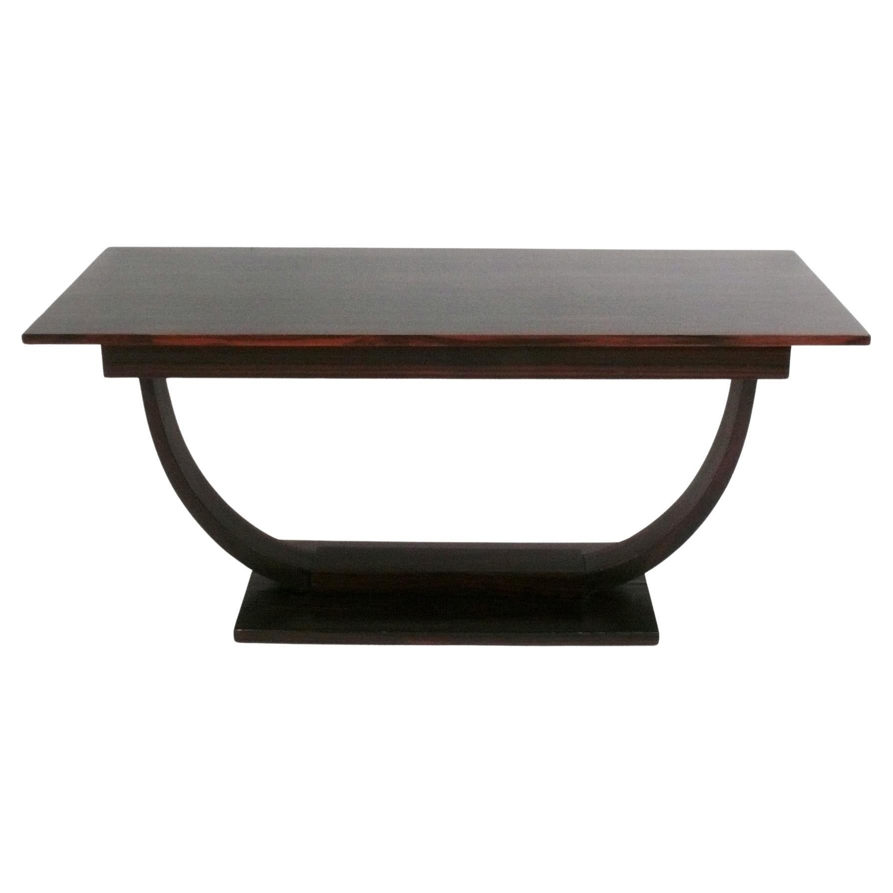 French Art Deco Console Table in Rosewood circa 1930s Refinished For Sale