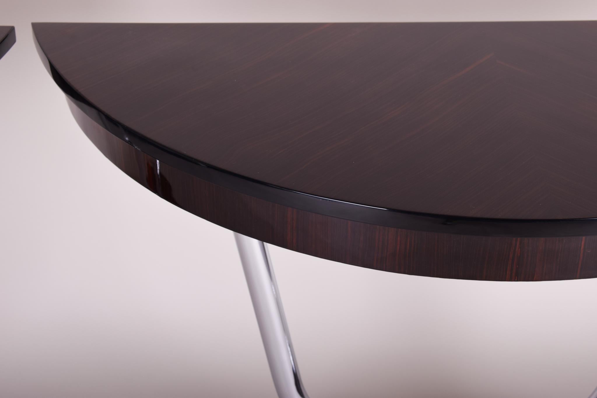 French Art Deco Side Console Tables, Made in the 1920s Out of Makasar In Good Condition For Sale In Brandys nad Labem, Středočeský kraj