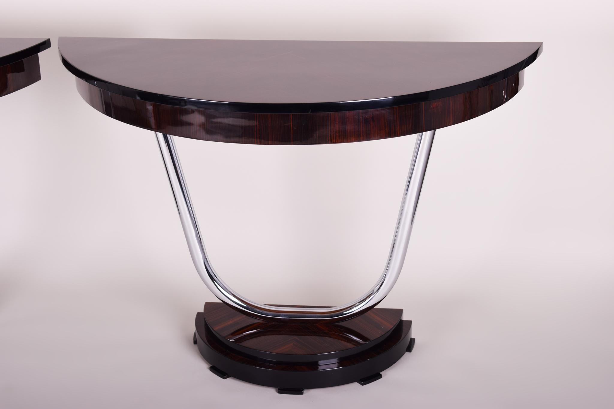 French Art Deco Side Console Tables, Made in the 1920s Out of Makasar For Sale 1