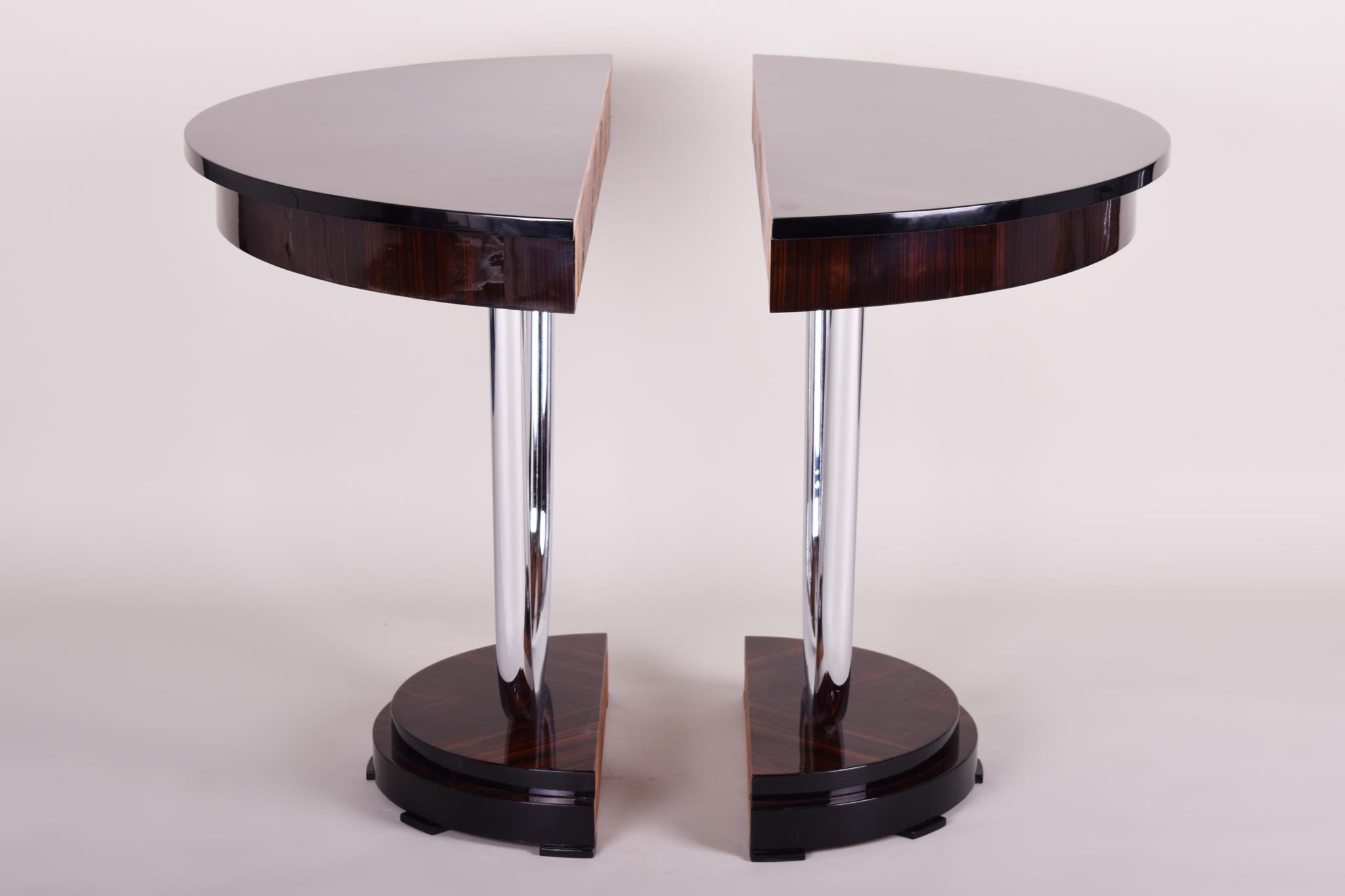 French Art Deco Side Console Tables, Made in the 1920s Out of Makasar For Sale 2