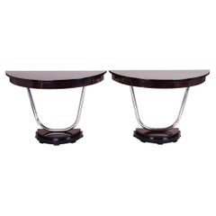 Used French Art Deco Side Console Tables, Made in the 1920s Out of Makasar