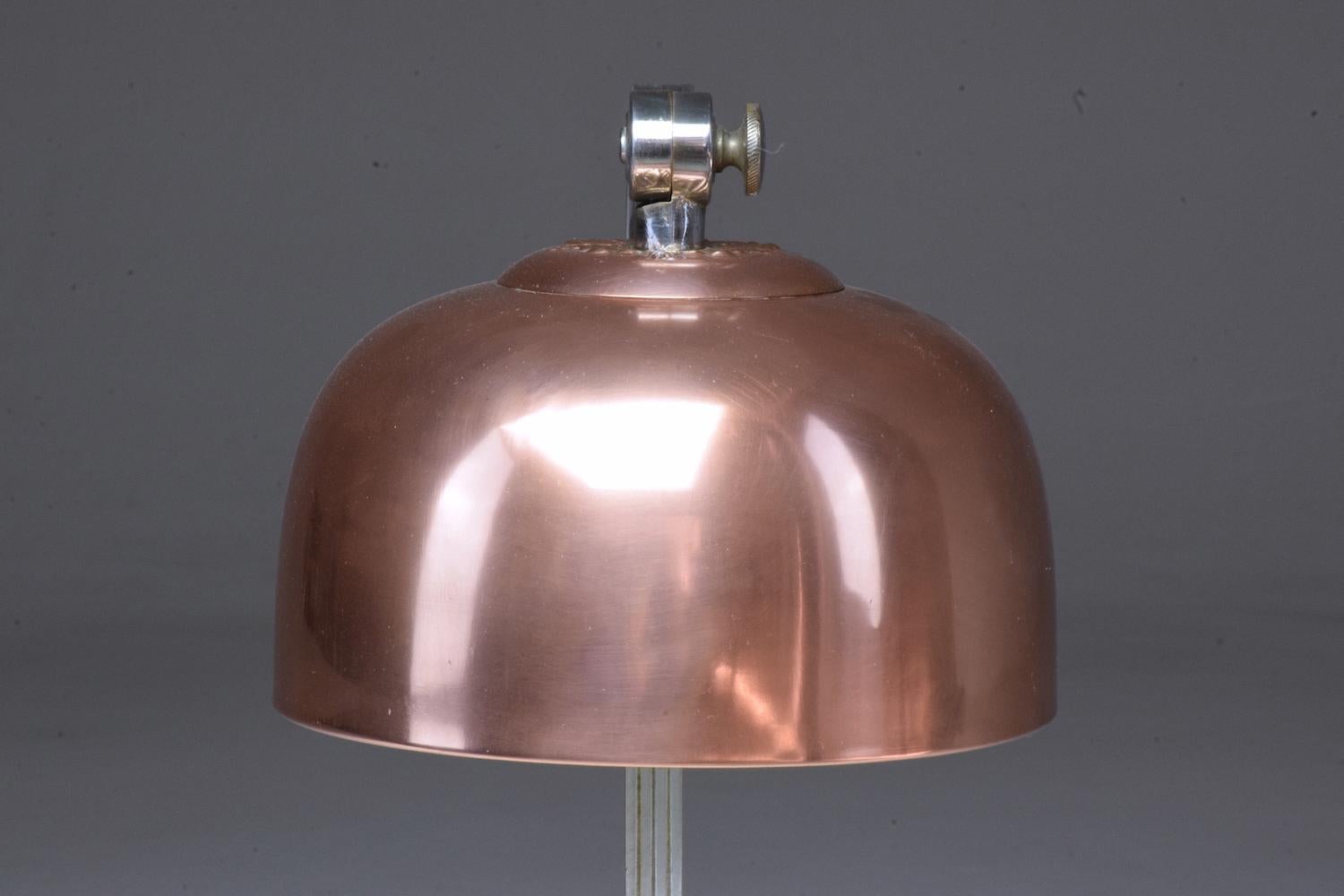 French Art Deco Copper Brass Table Lamp, 1930s 16