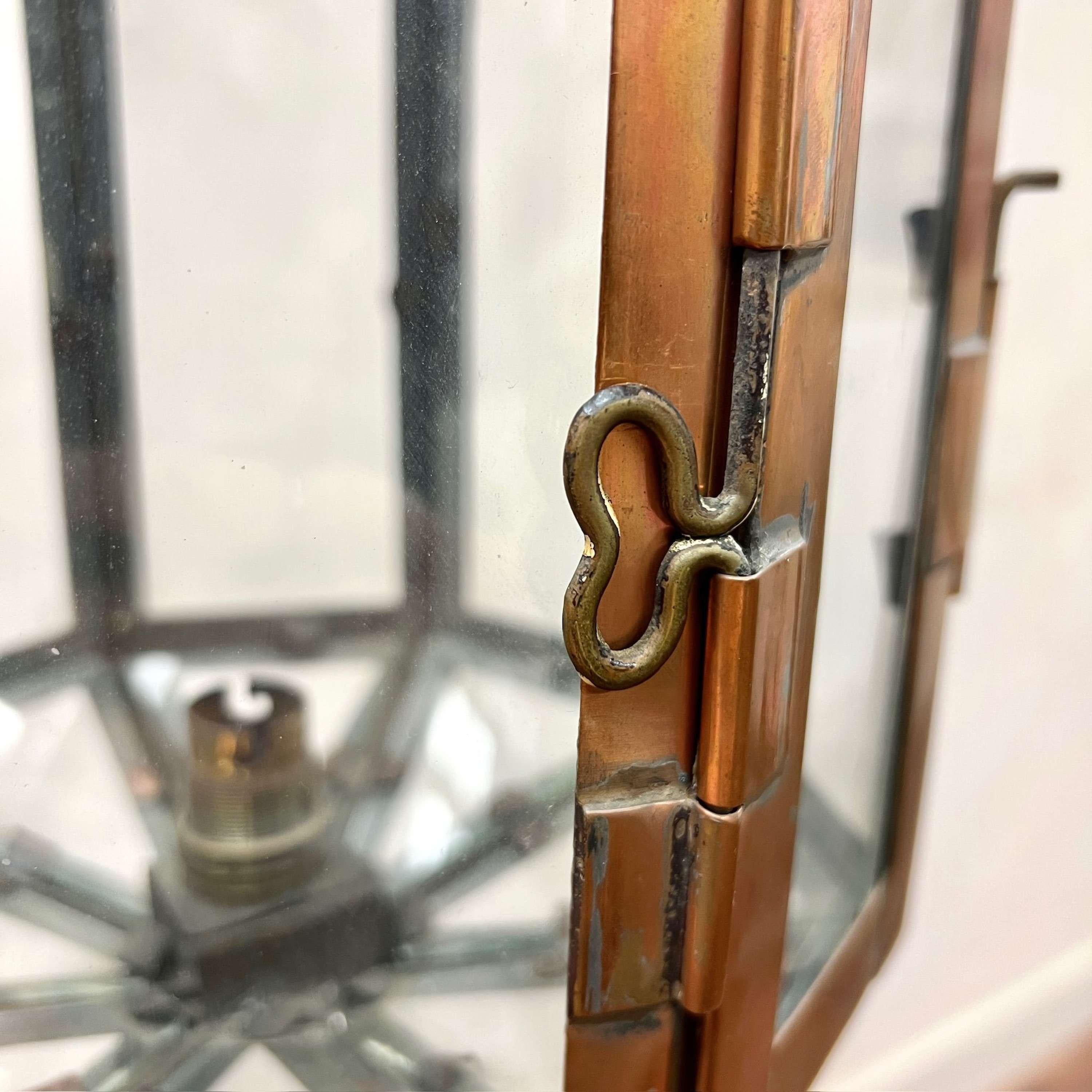 Lanterna francese Art Deco in rame in vendita 3