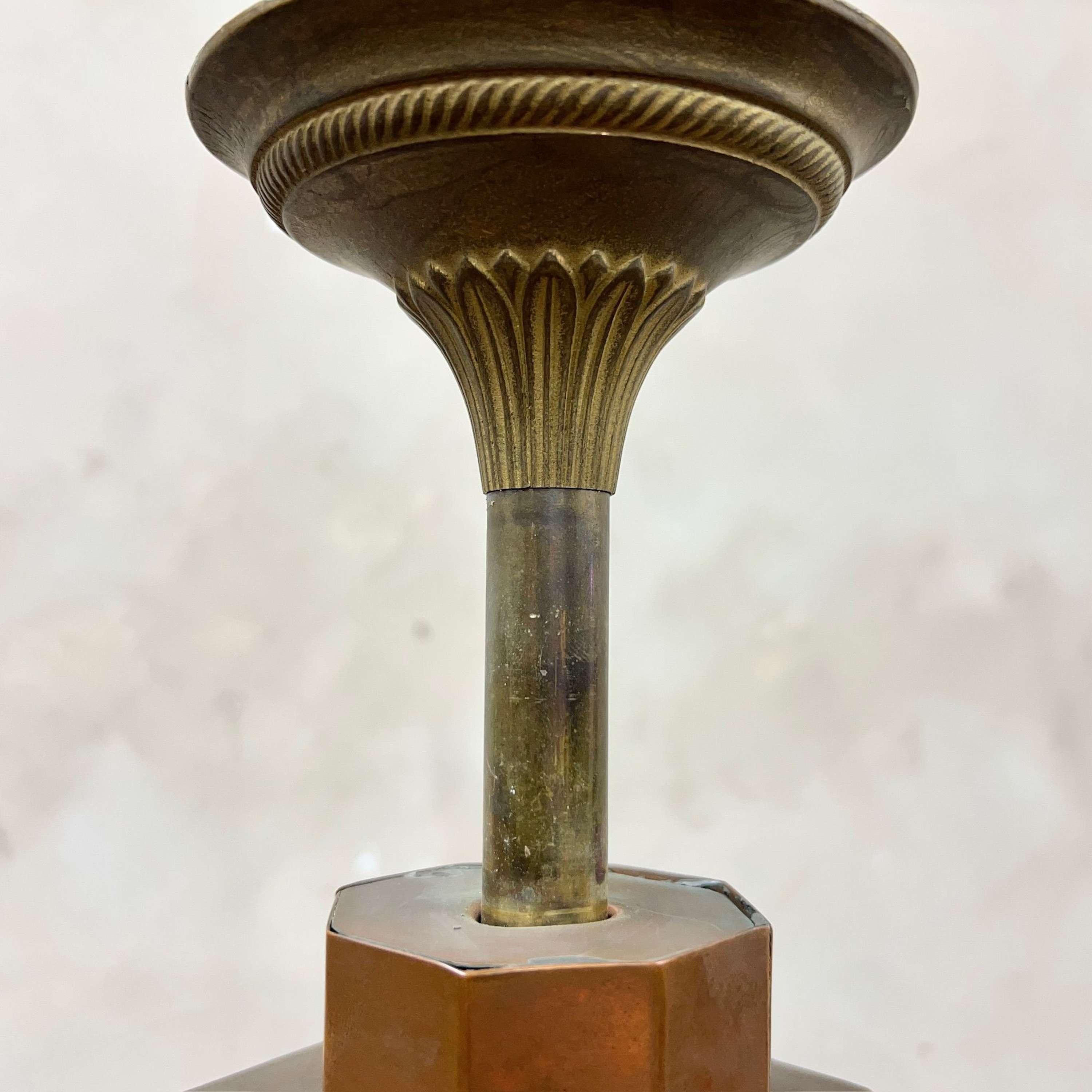 Fatto a mano Lanterna francese Art Deco in rame in vendita