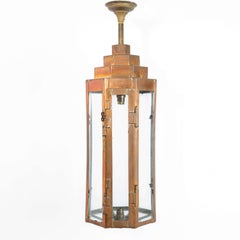 French Art Deco Copper Lantern