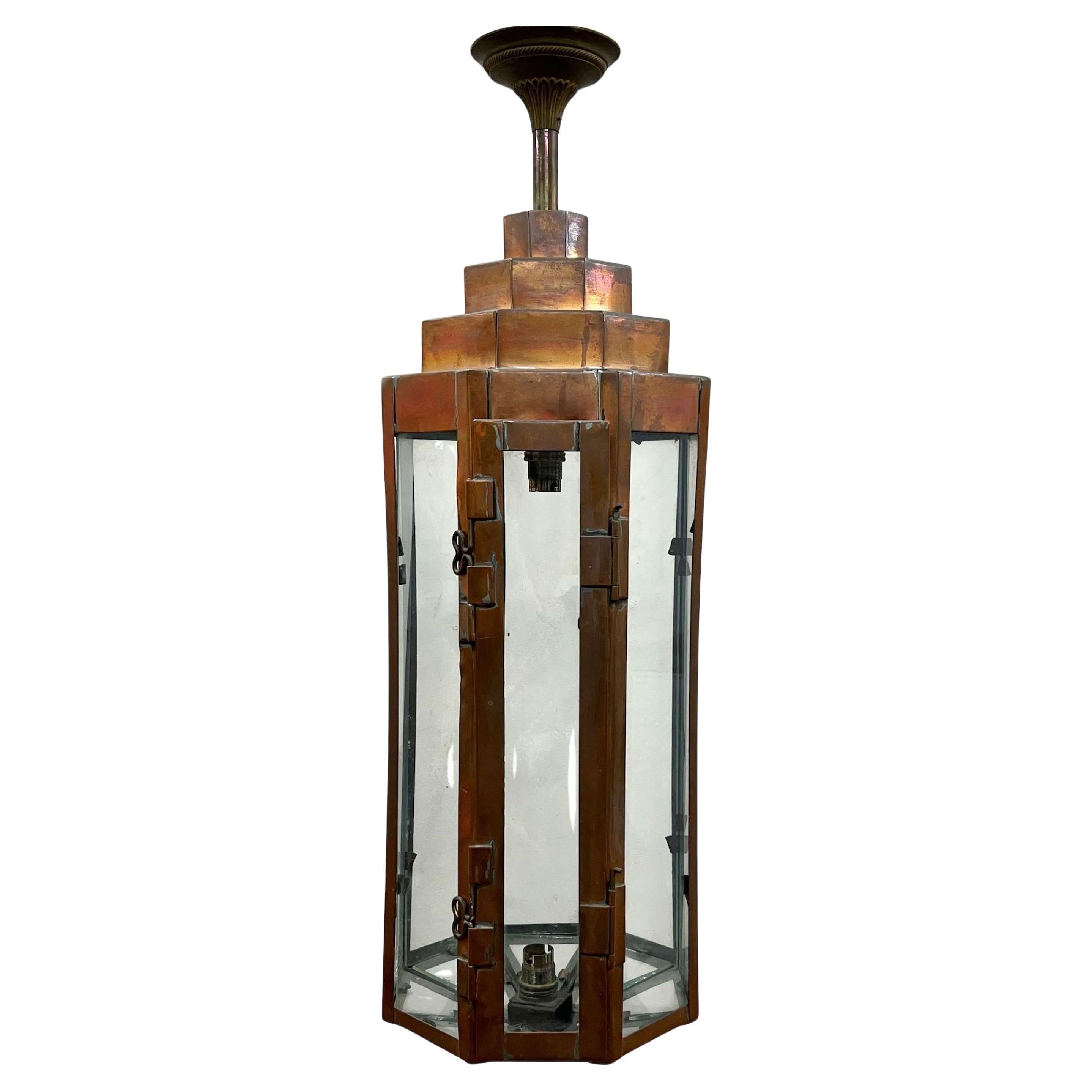 Lanterna francese Art Deco in rame