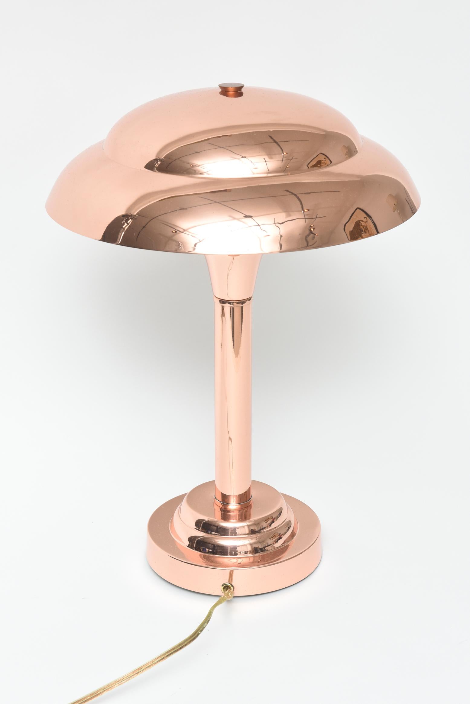 20th Century French Art Deco Copper Table Desk Lamp