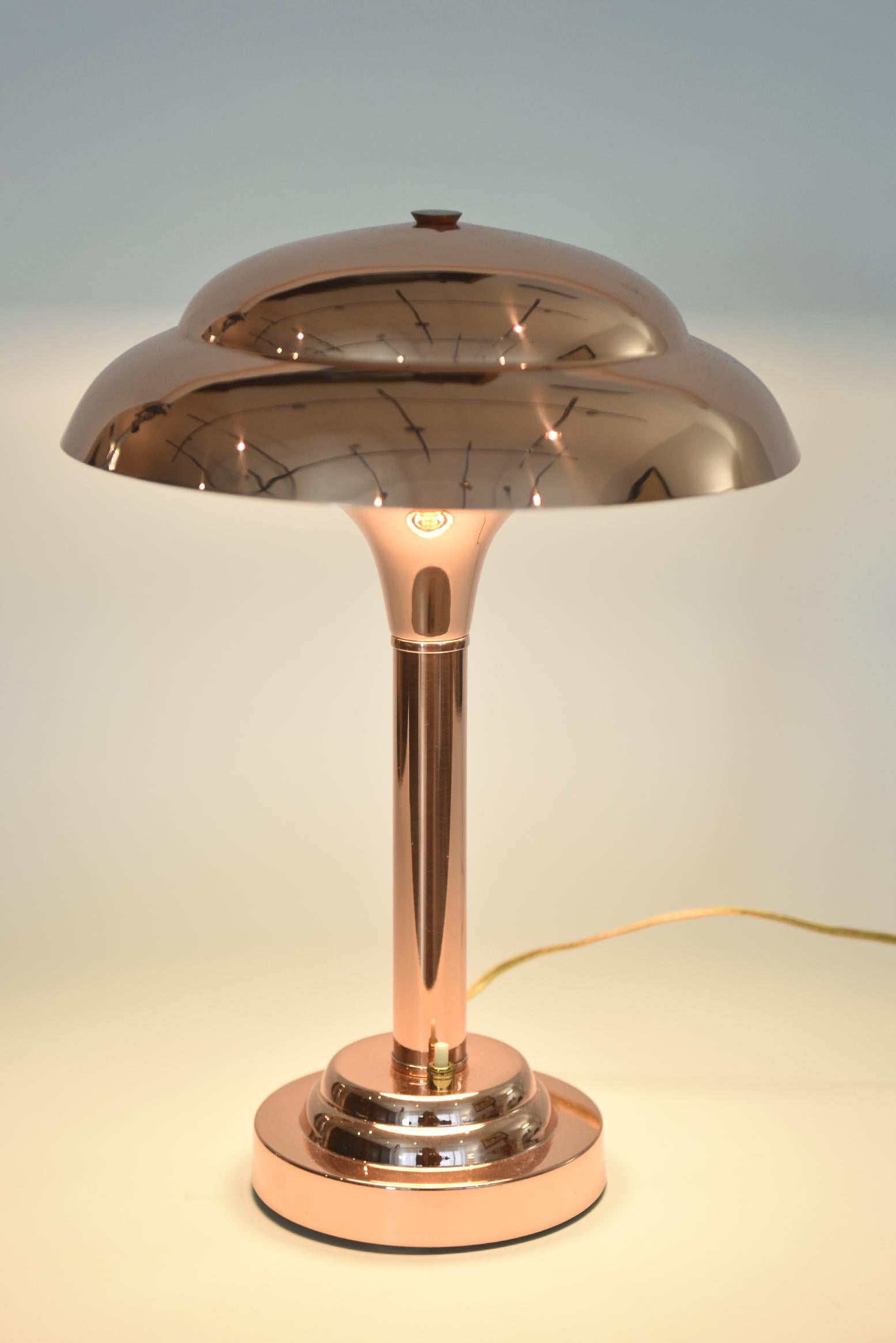 French Art Deco Copper Table Desk Lamp 3