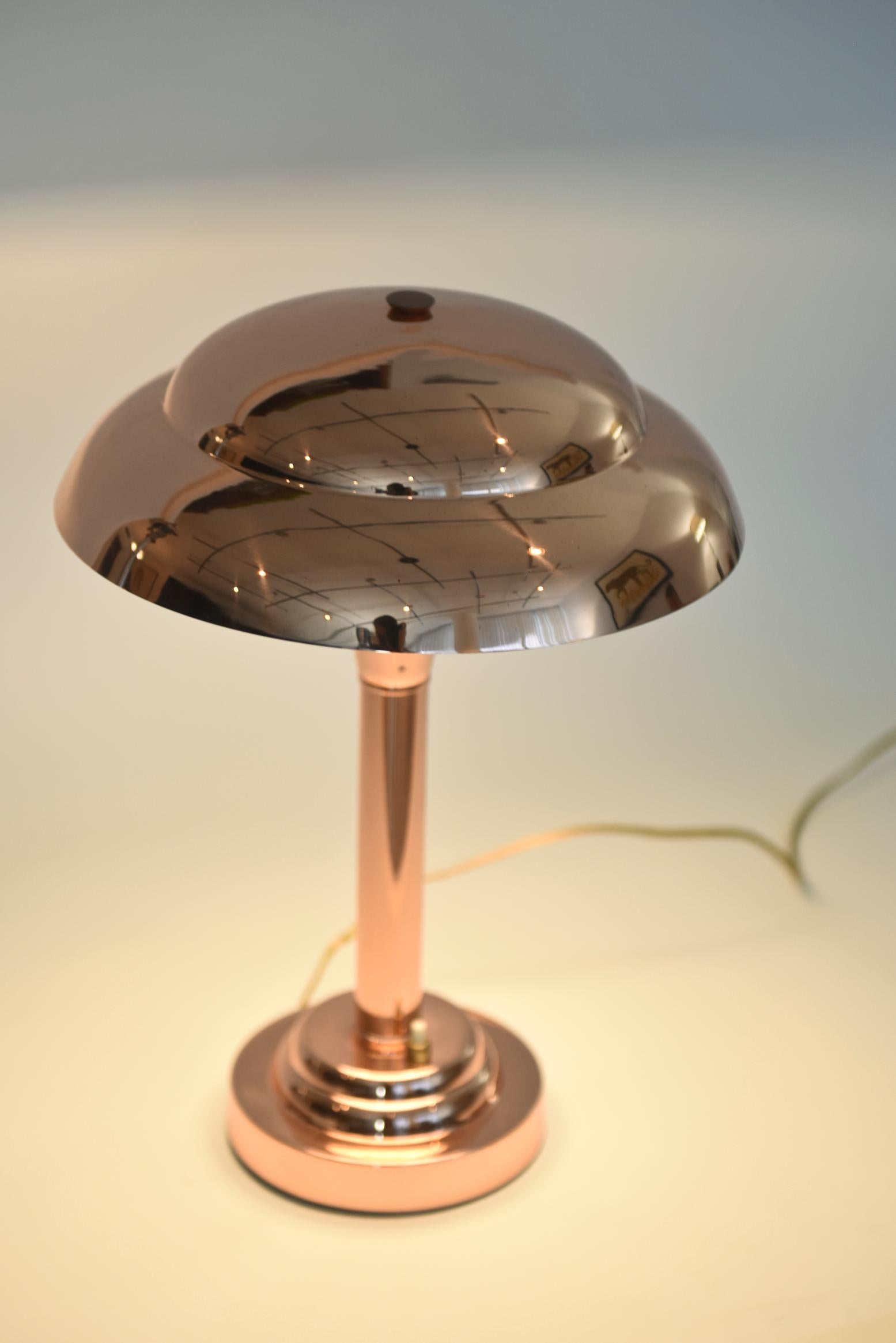 French Art Deco Copper Table Desk Lamp 4