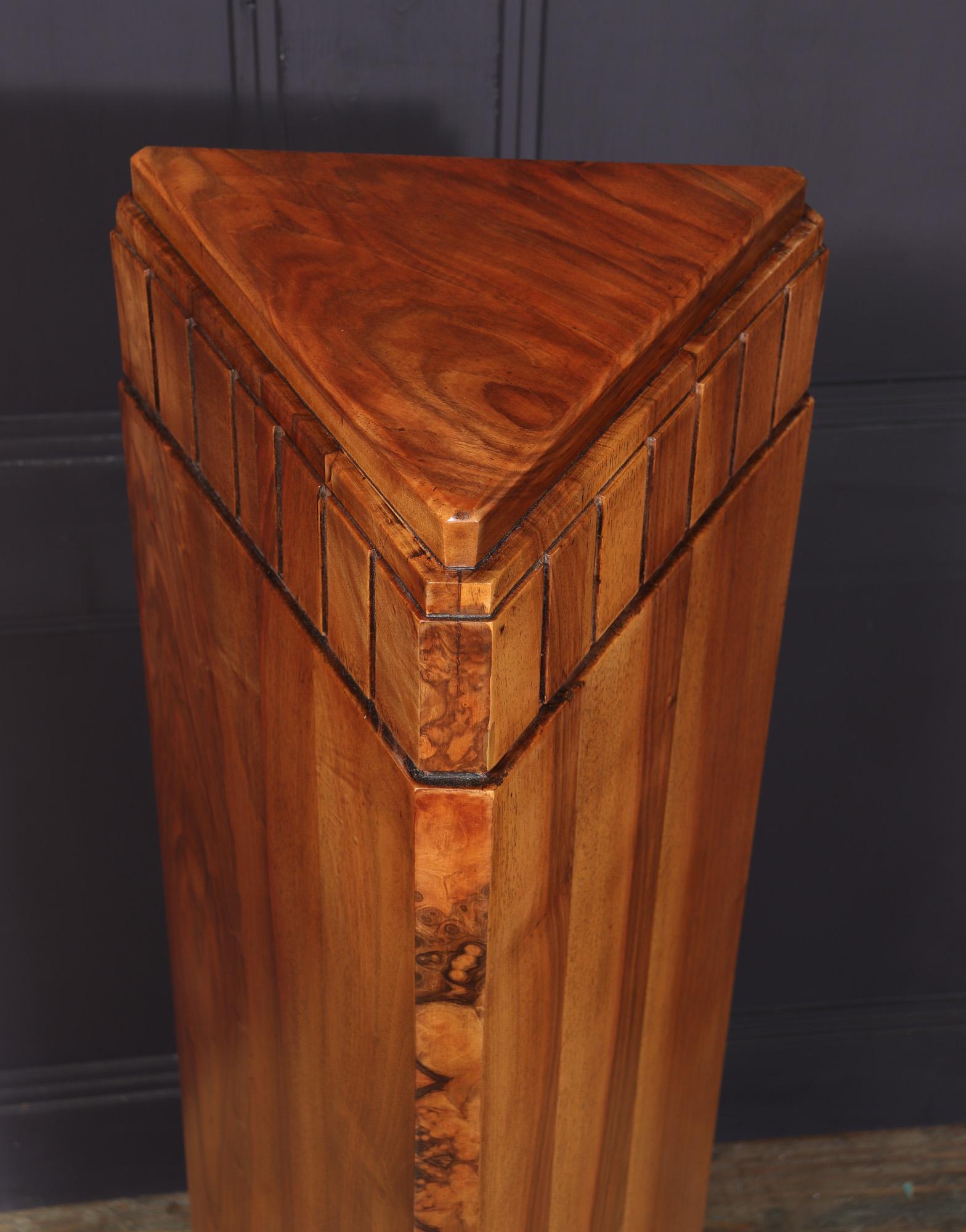Walnut French Art Deco Corner Column