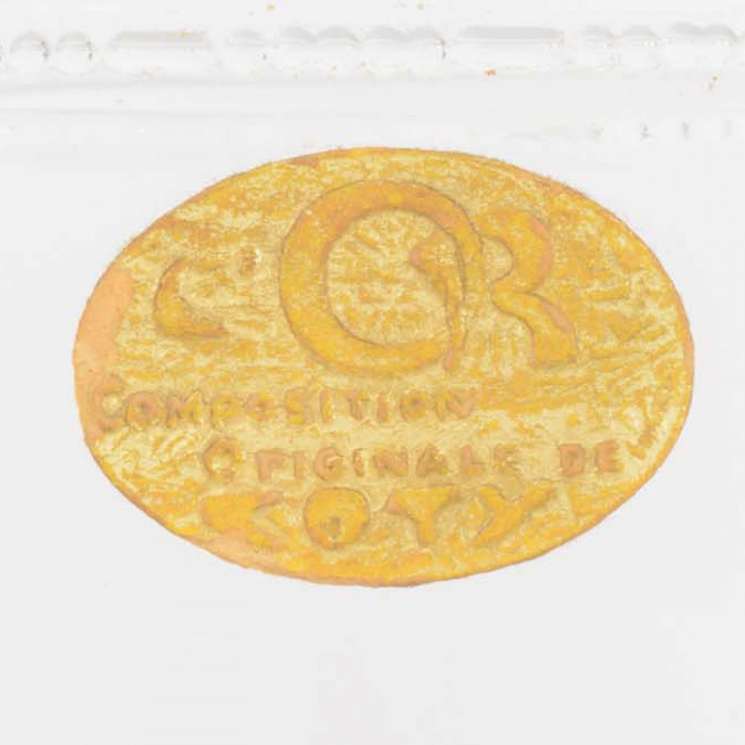 Bottiglia di profumo in vetro Art Decor francese con finiture in rilievo e tappo decorativo a forma di cupola (firmato COTY \