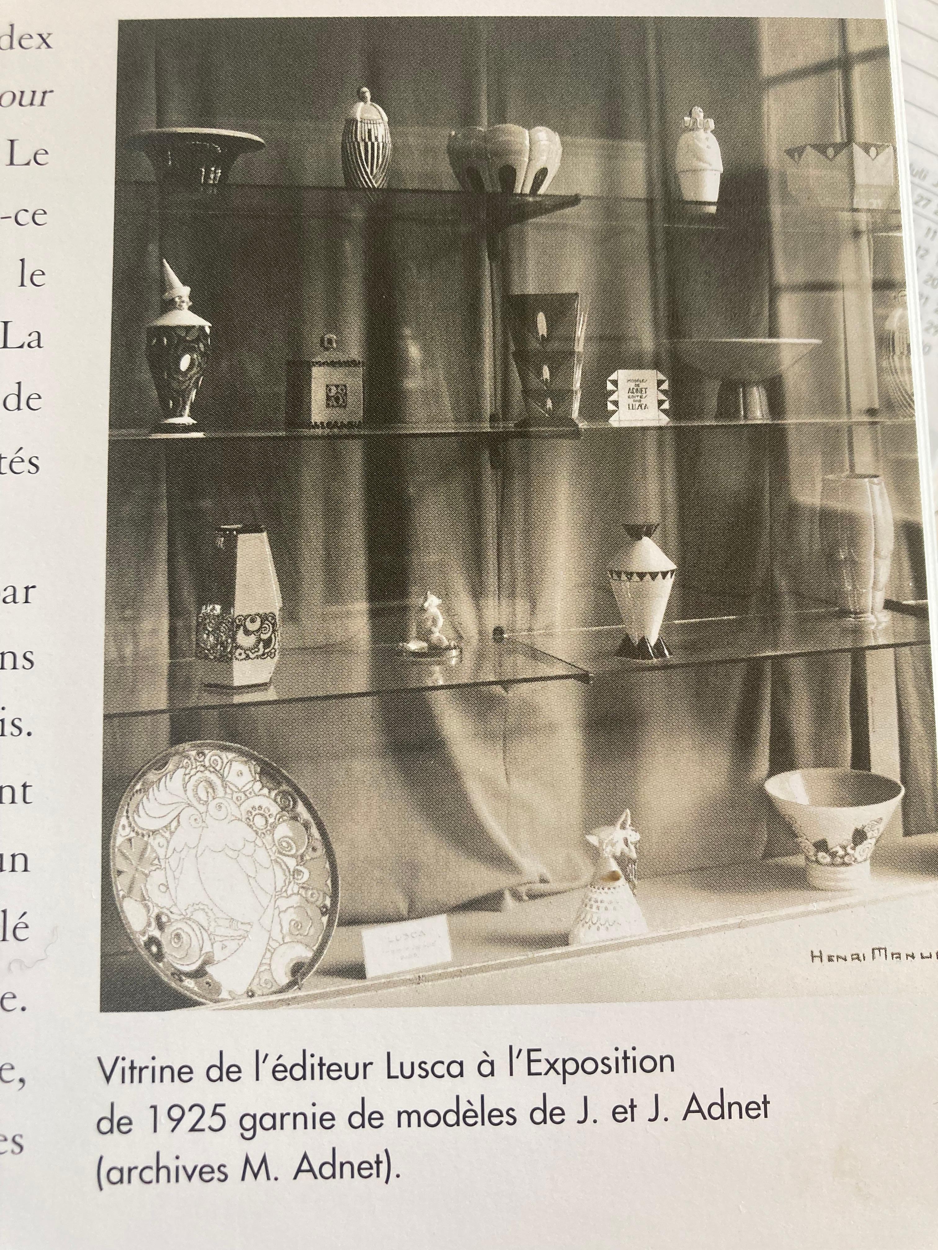 Französische Schale aus Craquelé-Keramik im Art déco-Stil von Jacques Adnet, Firma Lusca, 1925 im Zustand „Gut“ im Angebot in Köln, NW