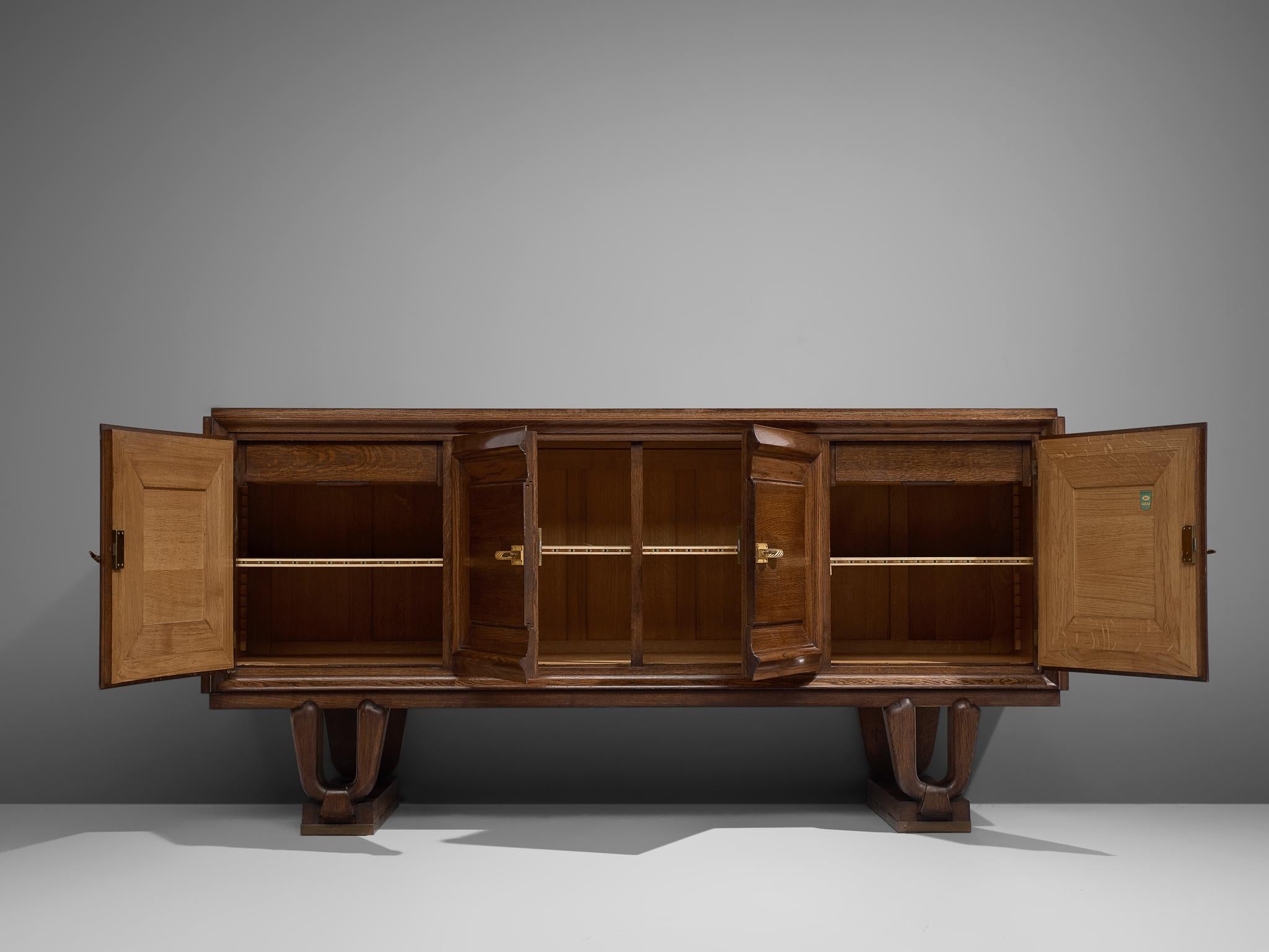 French Art Deco Credenza in Darkened Oak 6