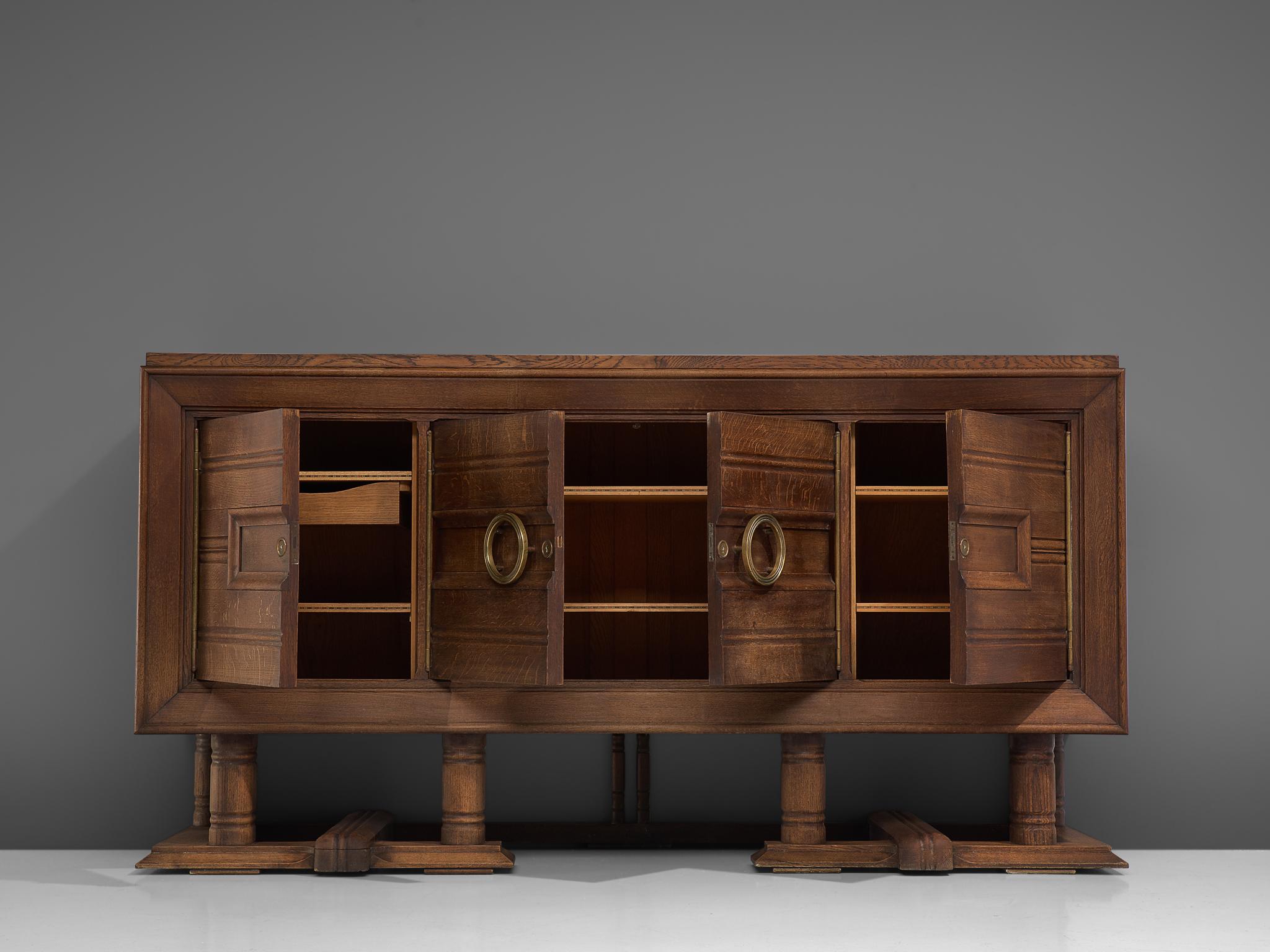 French Art Deco Credenza in Darkened Oak 2