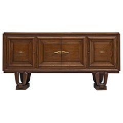 French Art Deco Credenza in Darkened Oak