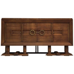 French Art Deco Credenza in Darkened Oak