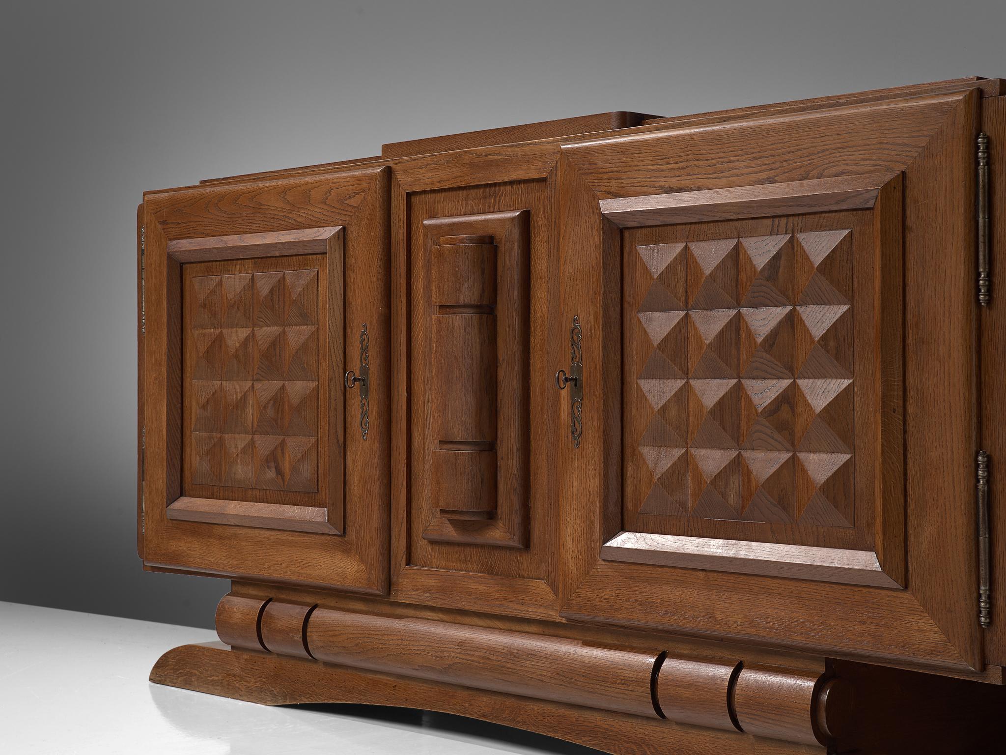 French Art Deco Credenza in Stained Oak 2