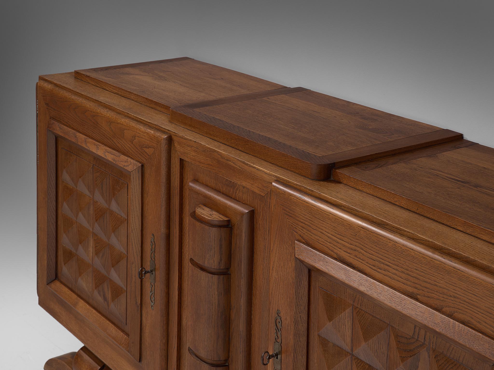 French Art Deco Credenza in Stained Oak 4