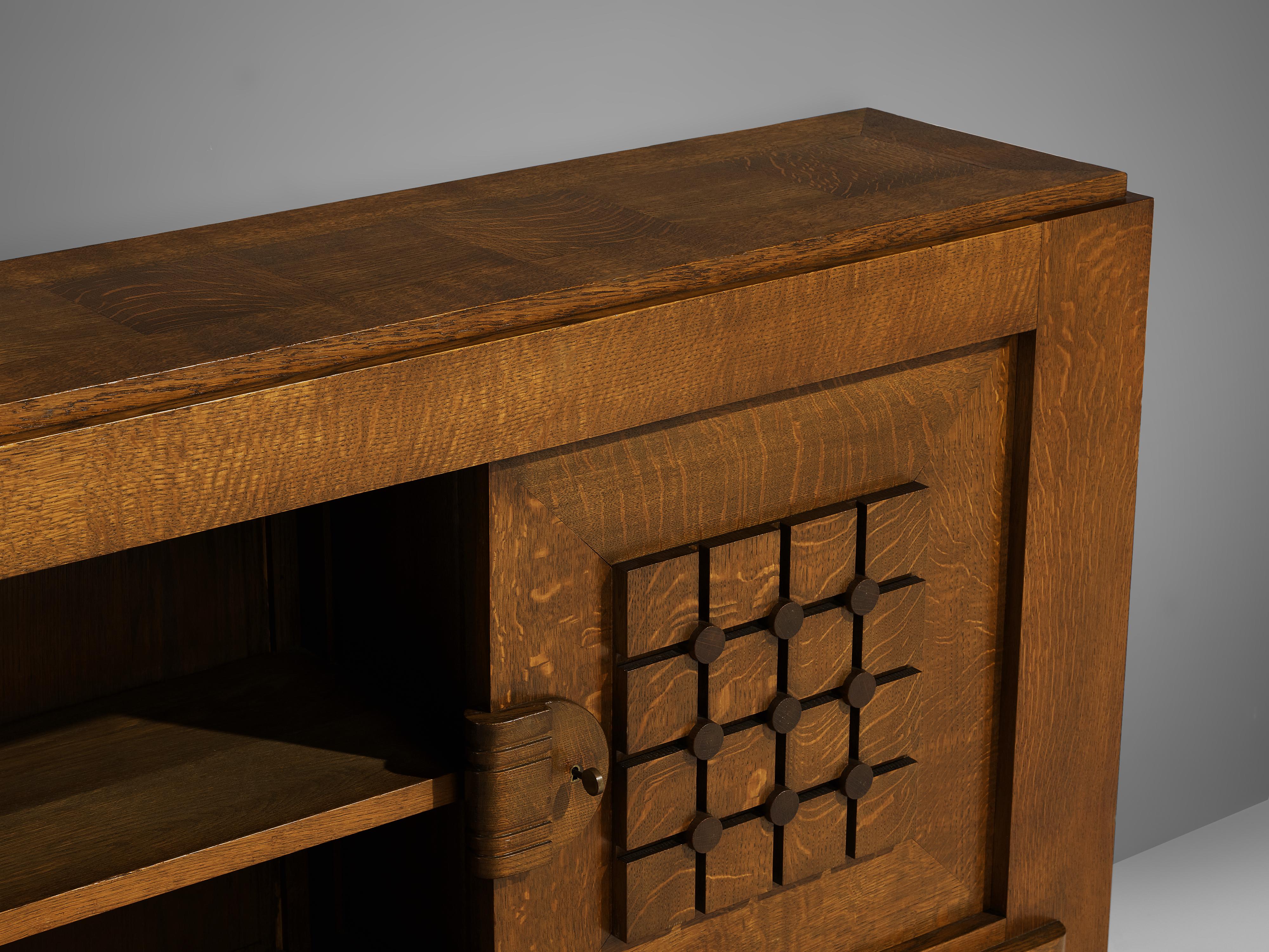 French Art Deco Credenza in Stained Oak 5