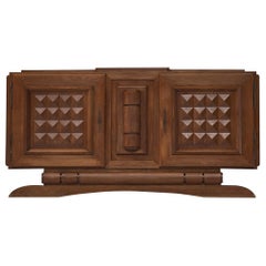 French Art Deco Credenza in Stained Oak