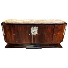 Credenza francesa Art Decó con tapa de mármol, c. 1920