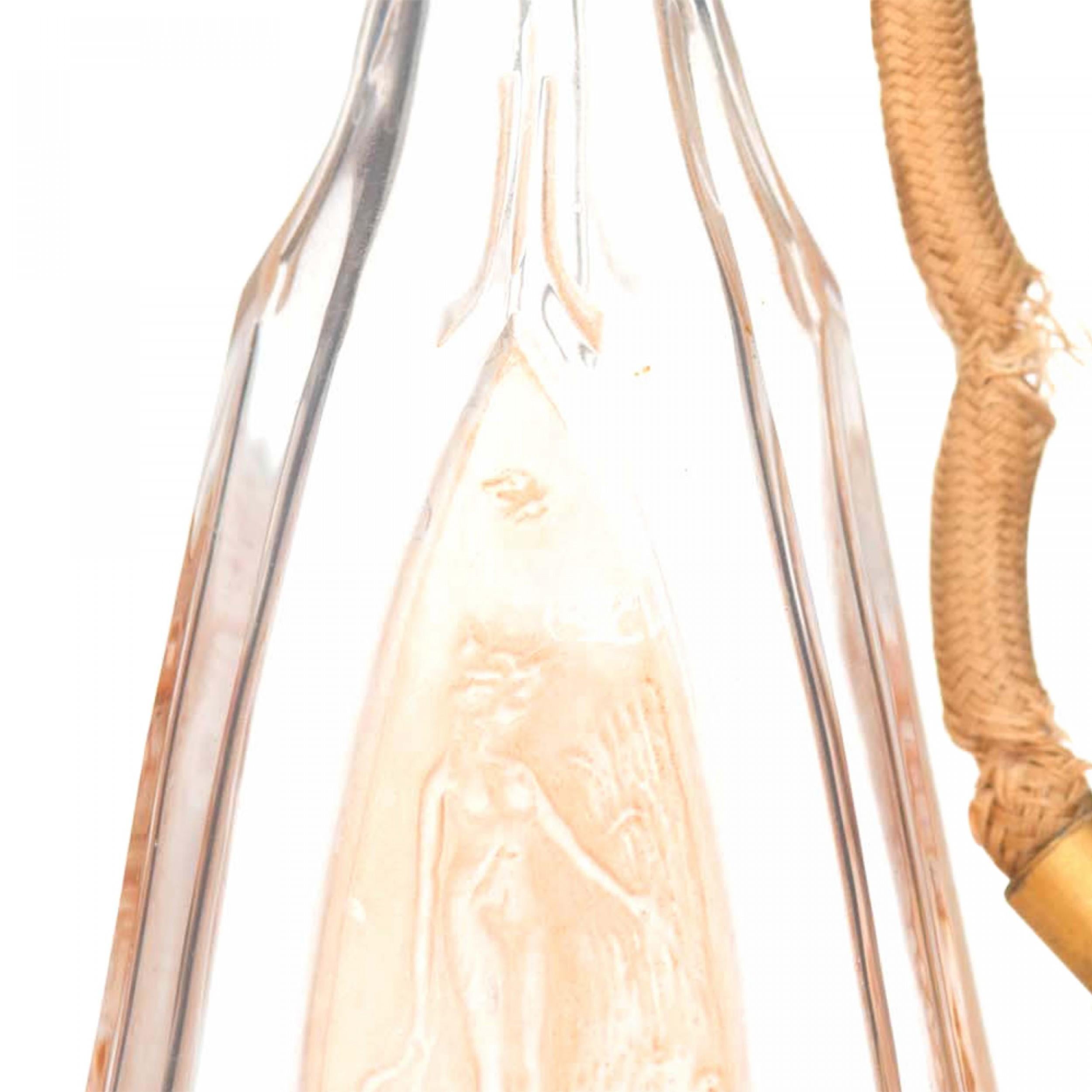 Satinato French Art Deco Cristalleries de Nancy Perfume Atomizer in vendita