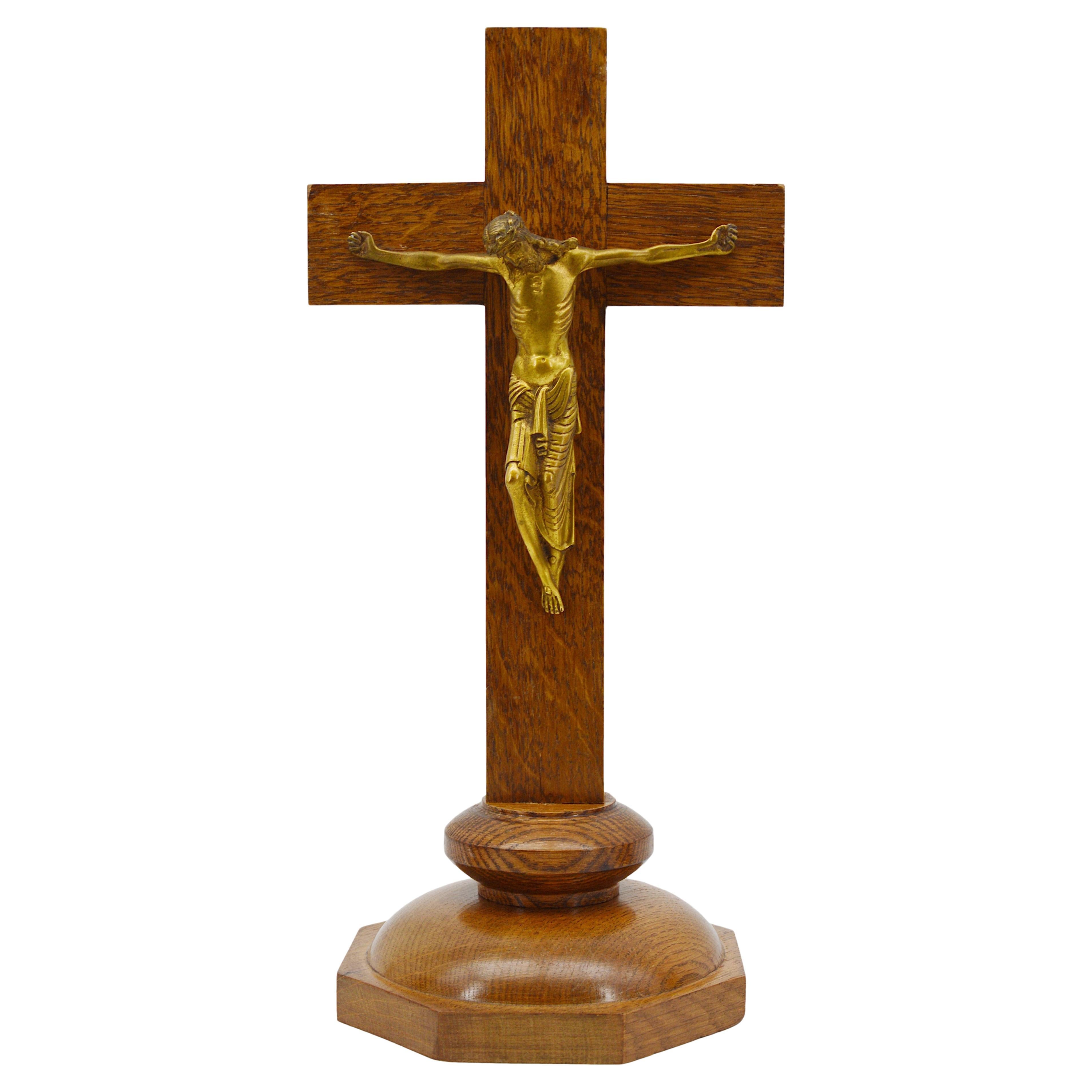 Crucifix Art déco français, 1930, pauvre Clares