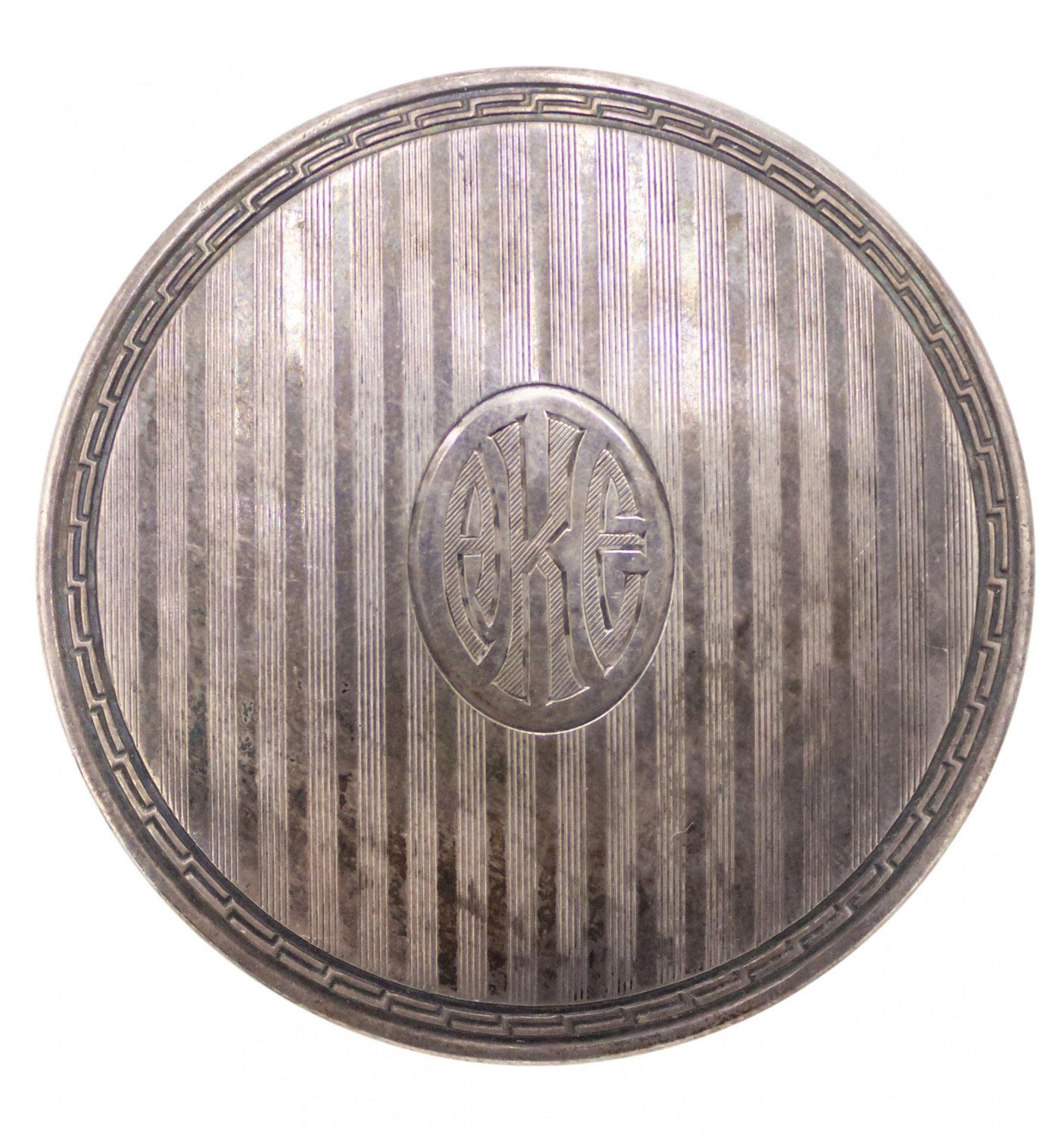 Französische Art Deco Kristall- und Silberdose (Art déco) im Angebot