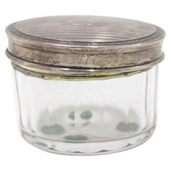 French Art Deco Crystal and Silver Box