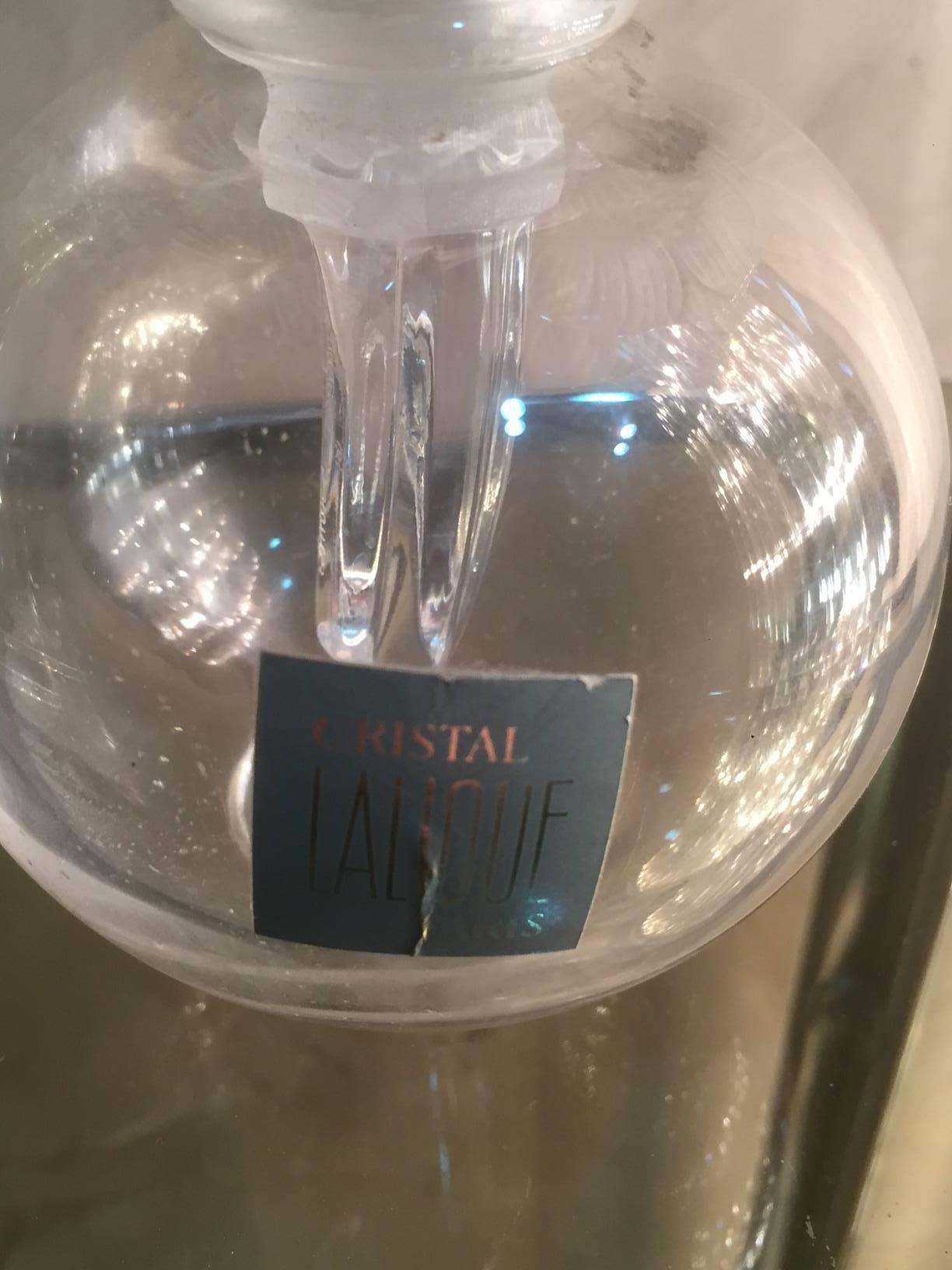 20th Century French Art Deco Crystal Anemone Perfume Bottle by René Lalique, 1930s