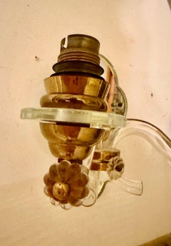 French Art Déco Crystal & Mirror Wall Sconces, Maison Baguès, Paris 1945s