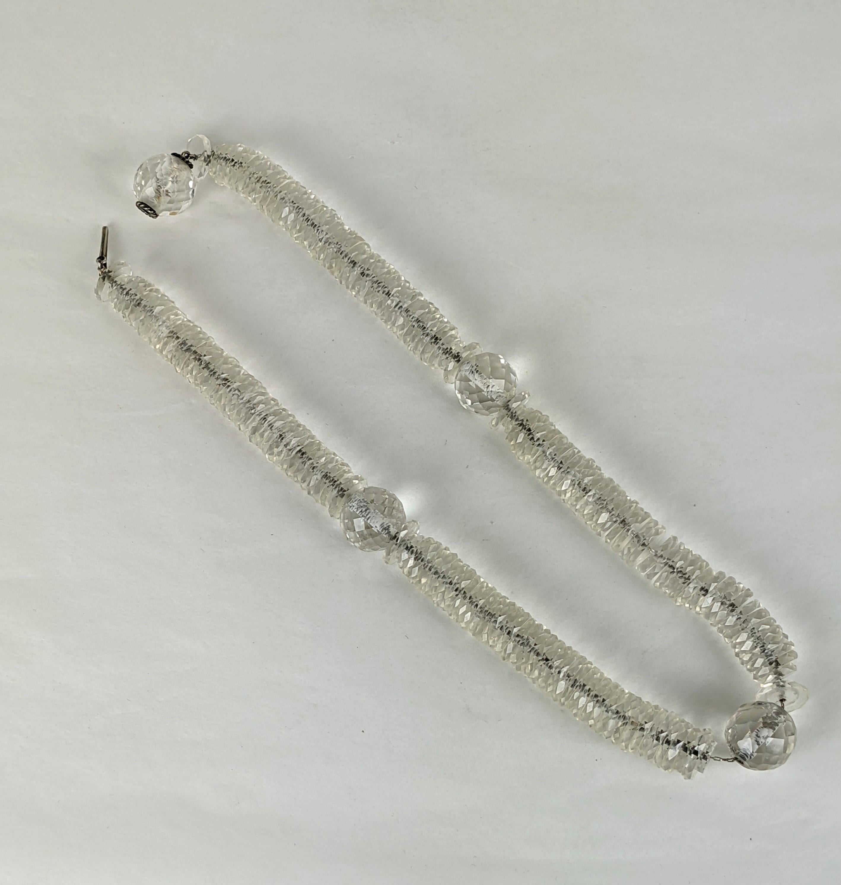  Rondelle-Halskette aus Kristall im Art-déco-Stil (Gemischter Schliff) im Angebot