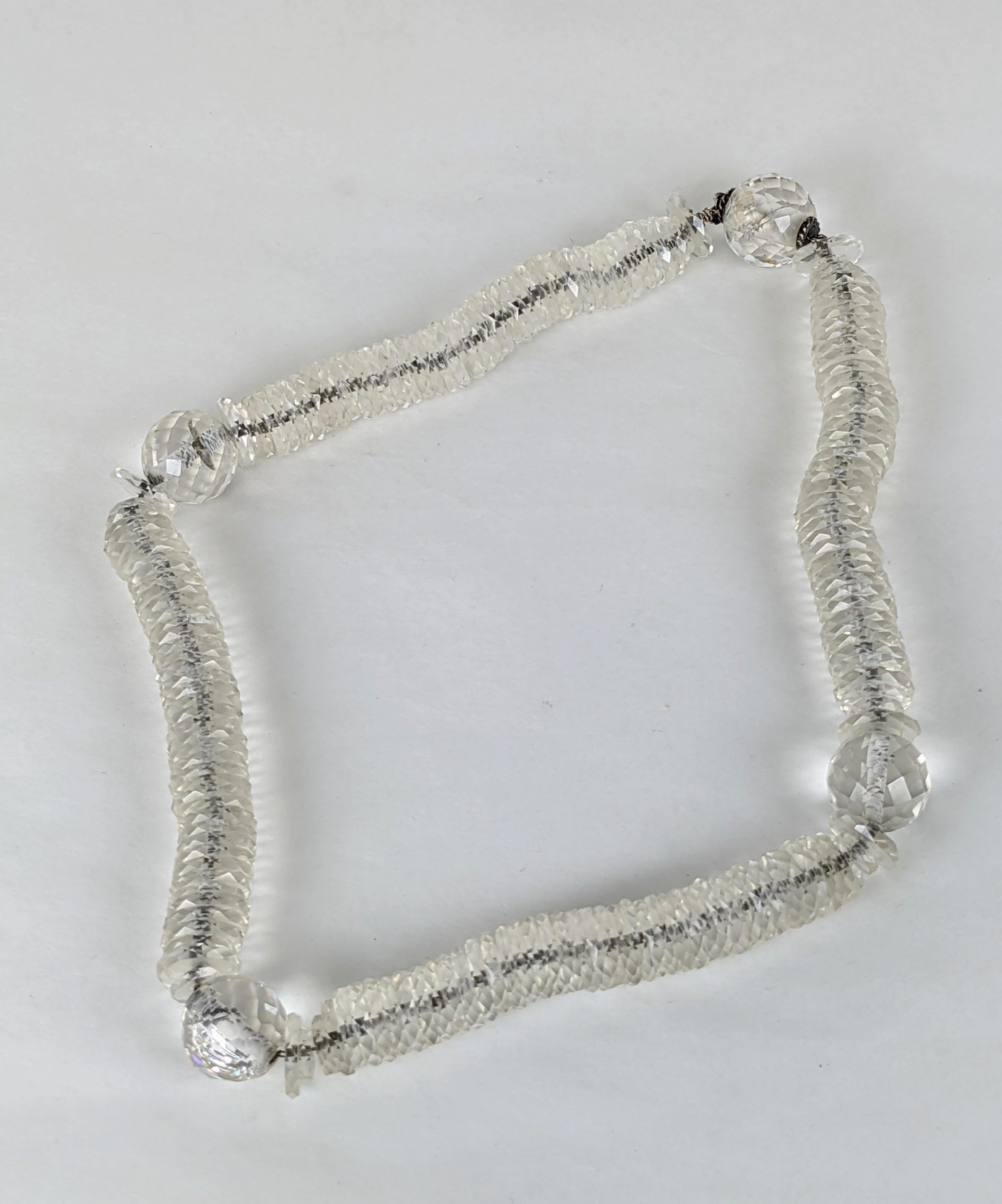  French Art Deco Crystal Rondelle Necklace In Excellent Condition For Sale In New York, NY