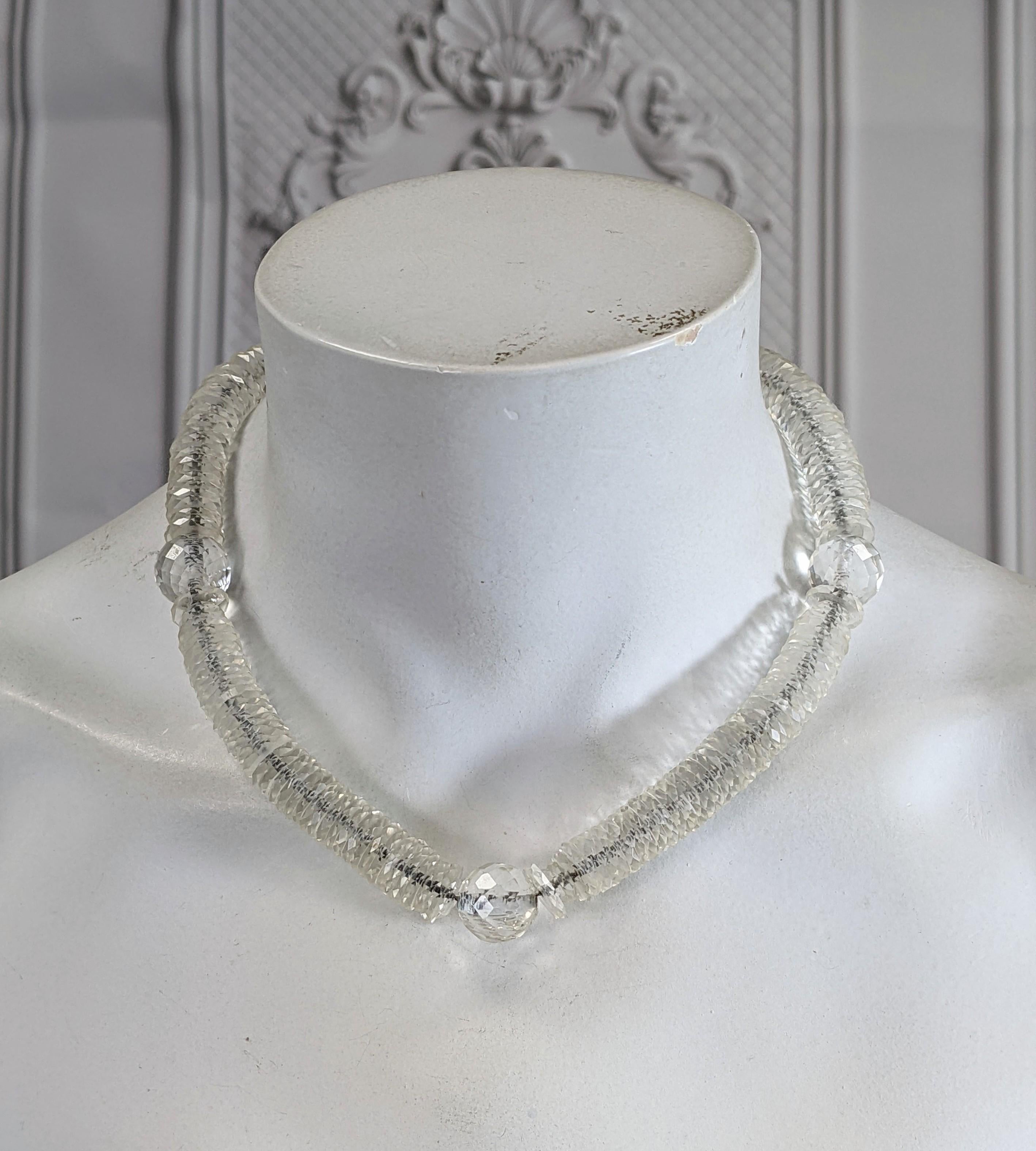  French Art Deco Crystal Rondelle Necklace For Sale 1