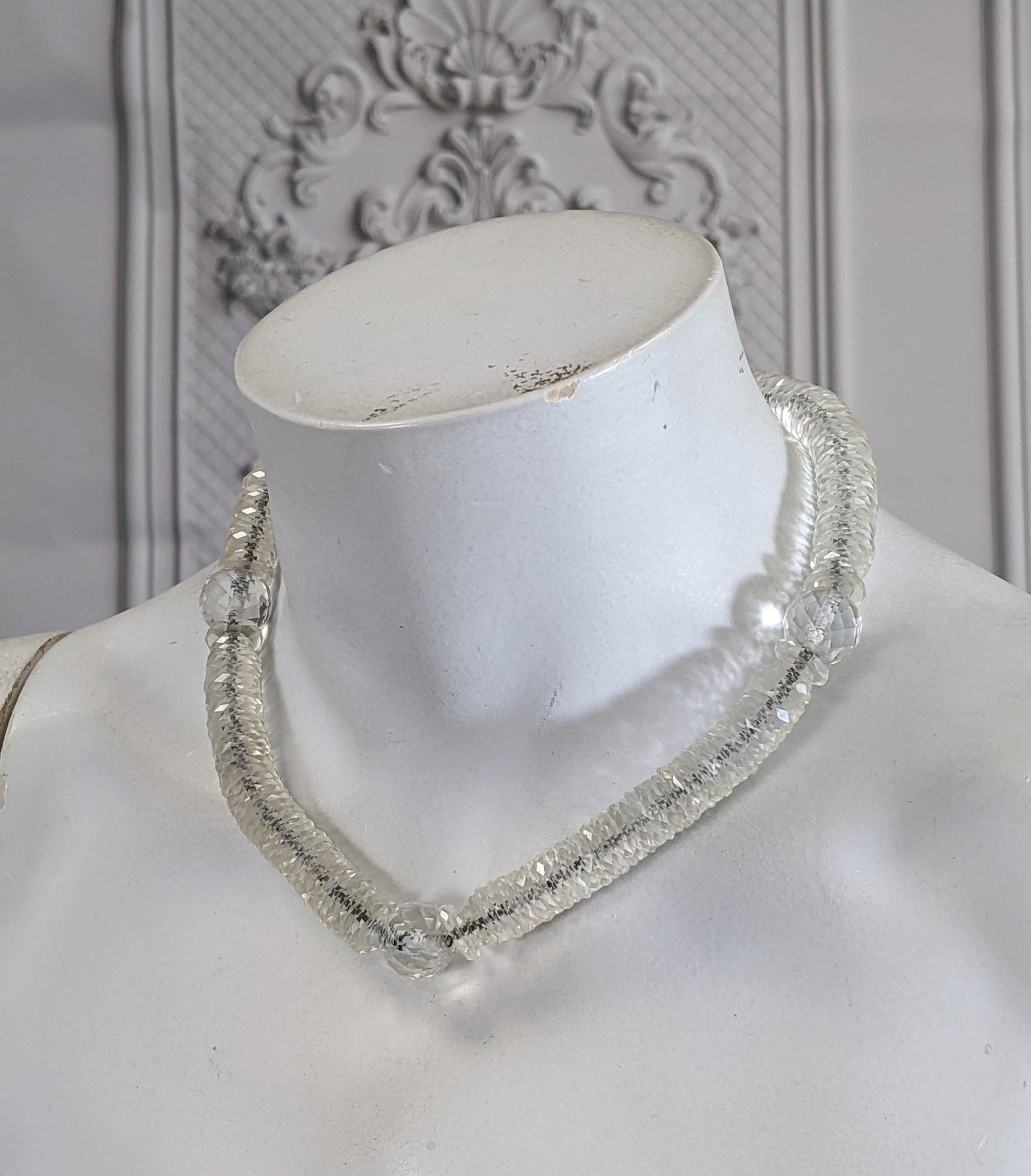  French Art Deco Crystal Rondelle Necklace For Sale 2