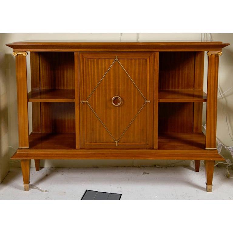 Hand-Carved French Art Deco Cuban Mahogany Sideboard Cabinet by Pierre Lardin, circa 1940s