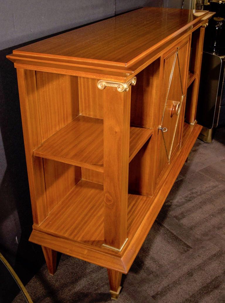 French Art Deco Cuban Mahogany Sideboard Cabinet by Pierre Lardin, circa 1940s In Good Condition In Fort Lauderdale, FL