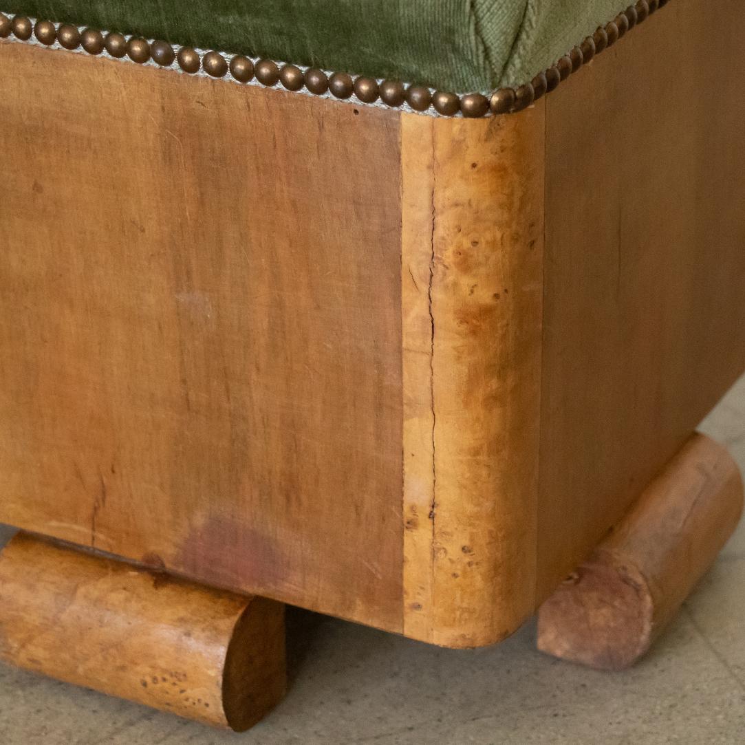 French Art Deco Cube Ottoman 1