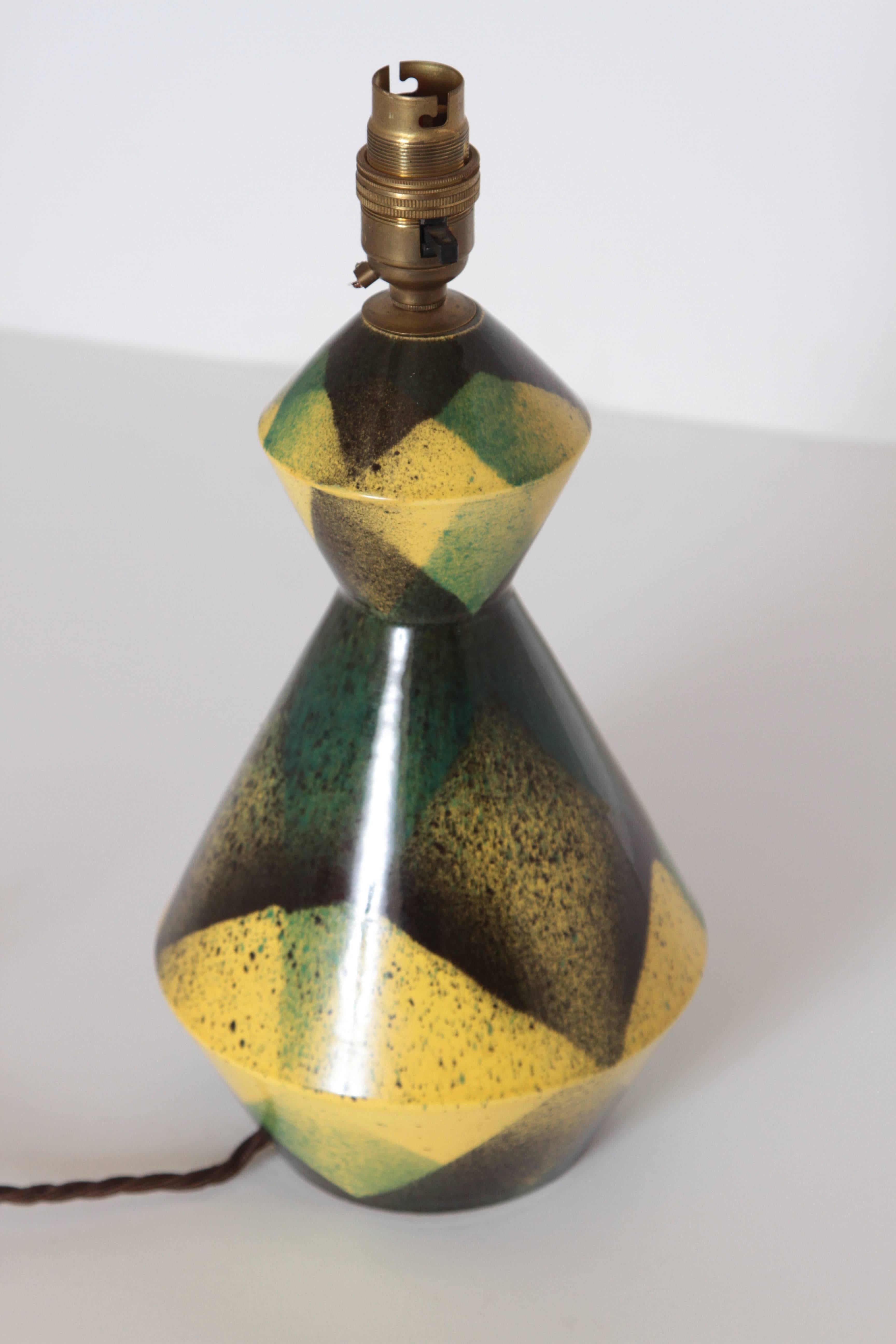 Lampe en grès émaillé Art Déco cubiste français Marcel Guillard pour Éditions Etling en vente 4