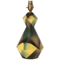 Lampe en grès émaillé Art Déco cubiste français Marcel Guillard pour Éditions Etling