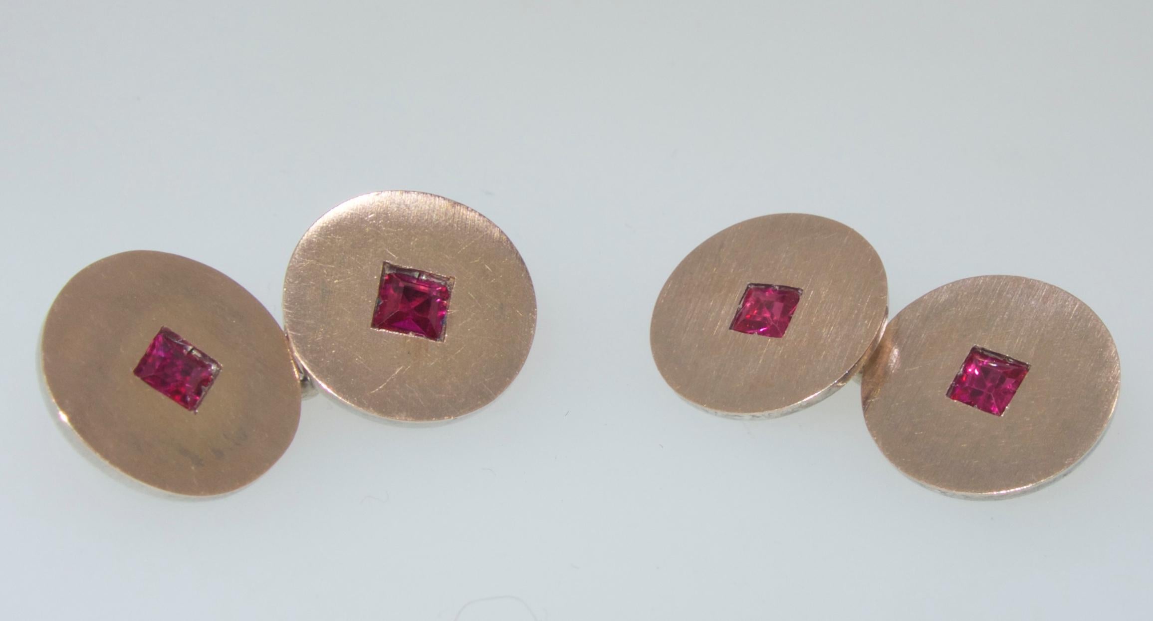 French Art Deco Cufflinks, circa 1930 by Ghiso In Good Condition In Aspen, CO