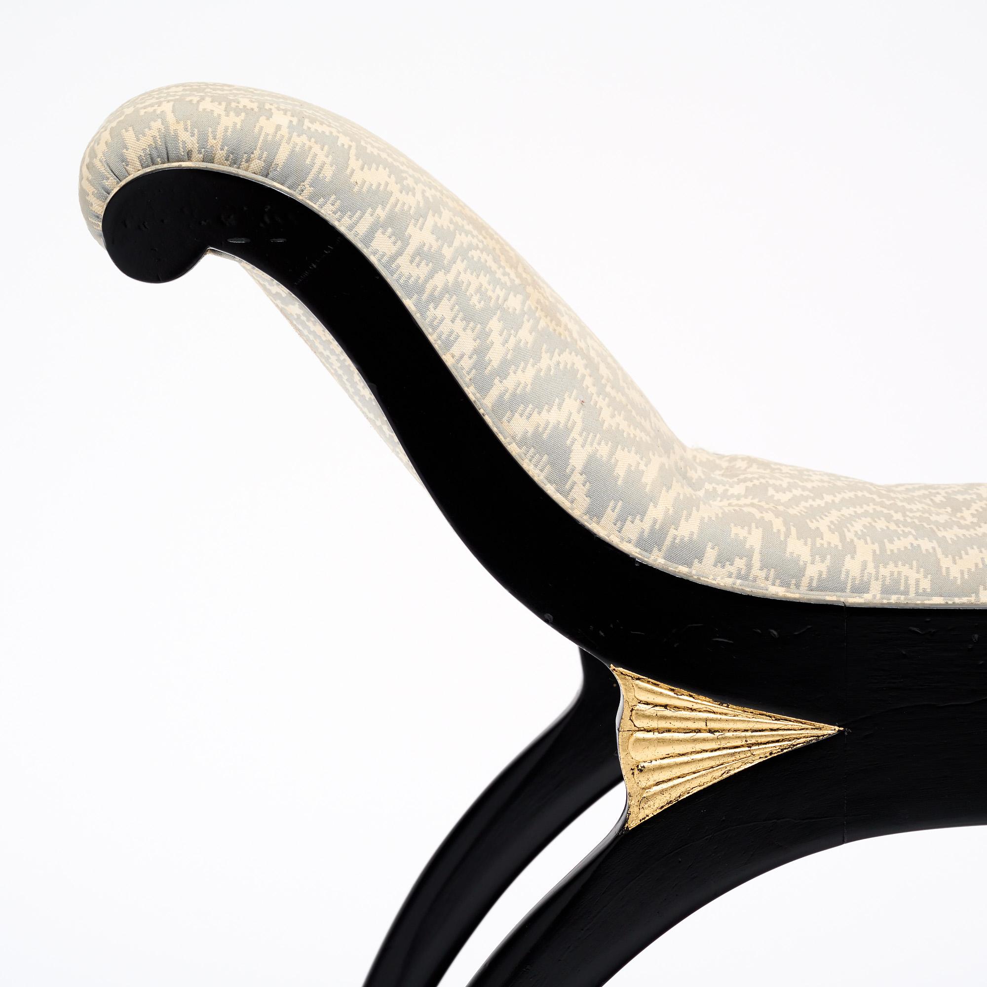 Early 20th Century French Art Deco Curule Bench For Sale