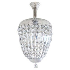 French Art Deco Cut Crystal Lantern or Chandelier, 1920-1929